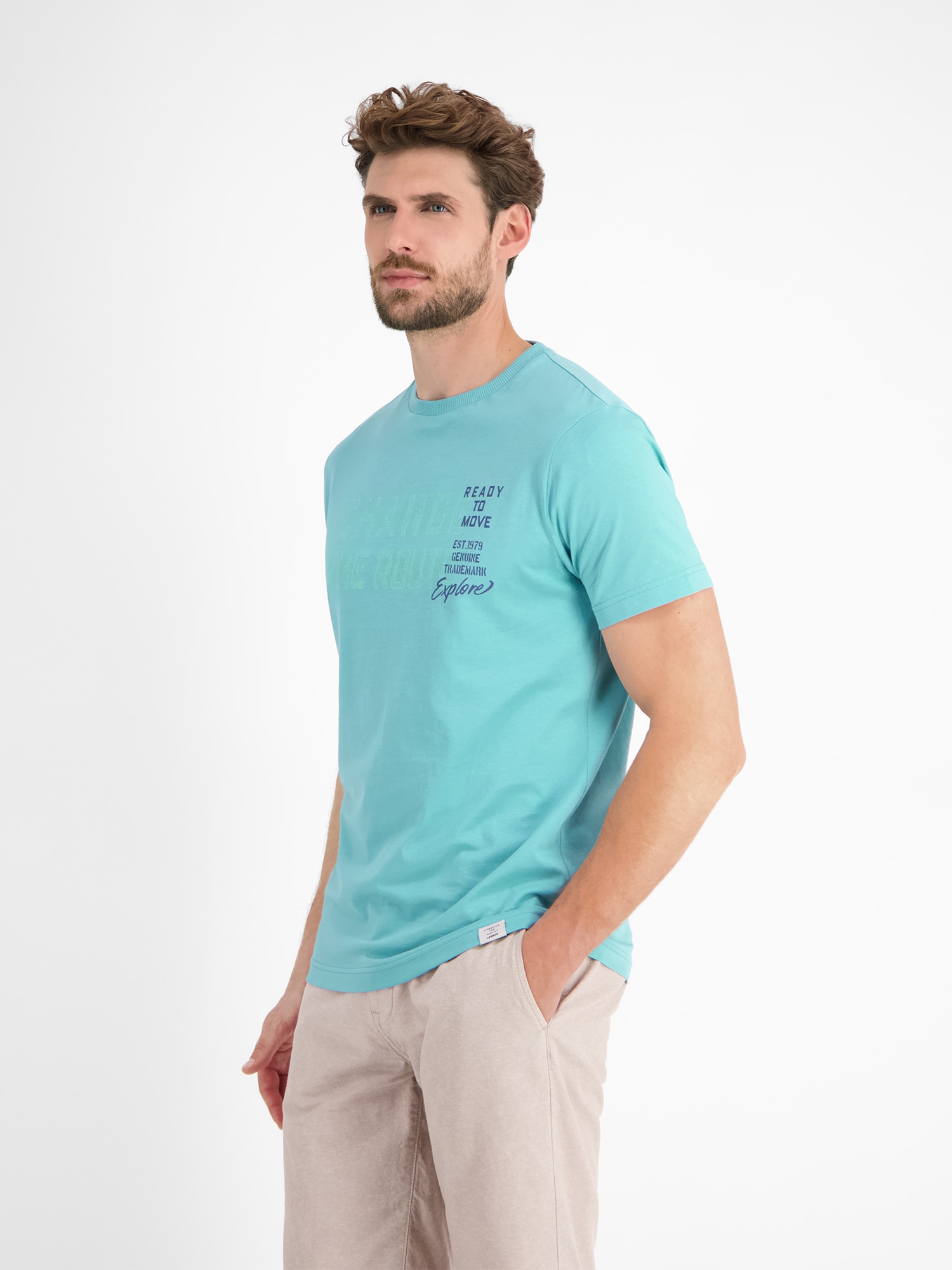 LERROS T-Shirt »LERROS Unifarbenes T-Shirt mit Print«