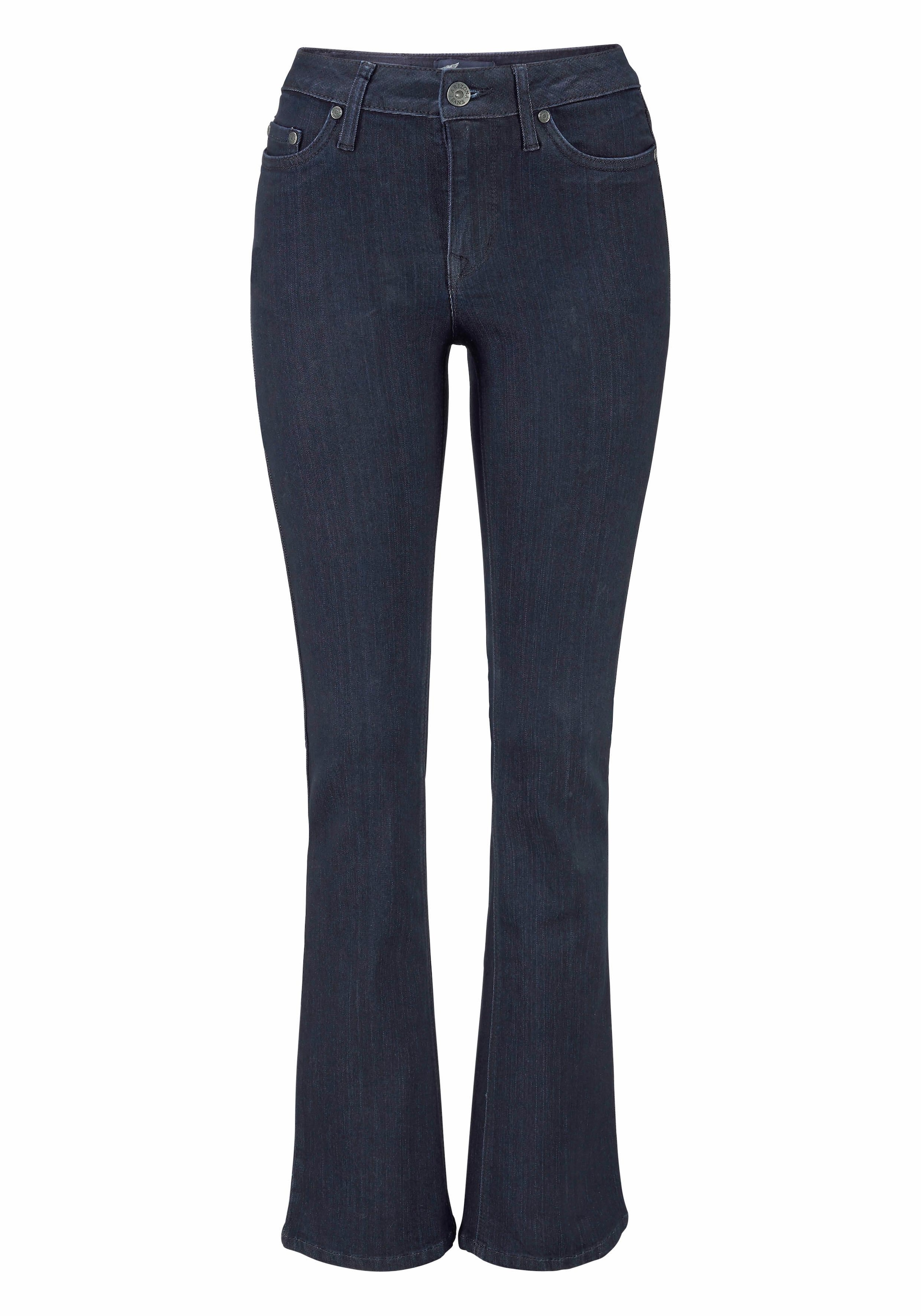 Arizona Bootcut-Jeans »Baby Bootcut«, leicht ausgestelltes Bein, hohe Leibhöhe