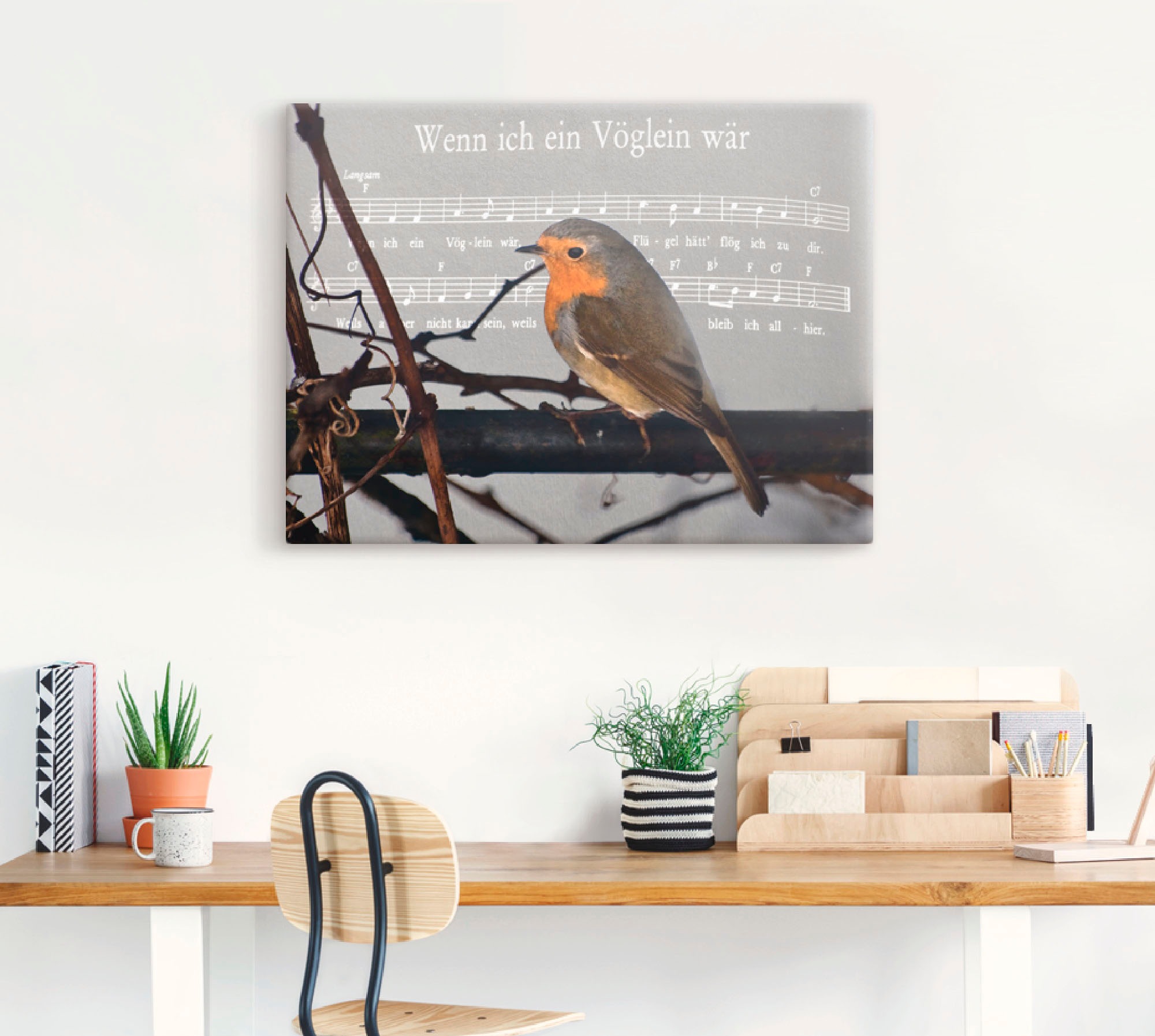 Artland Leinwandbild »Wenn ich ein Vöglein wär«, Vögel, (1 St.), auf Keilrahmen gespannt