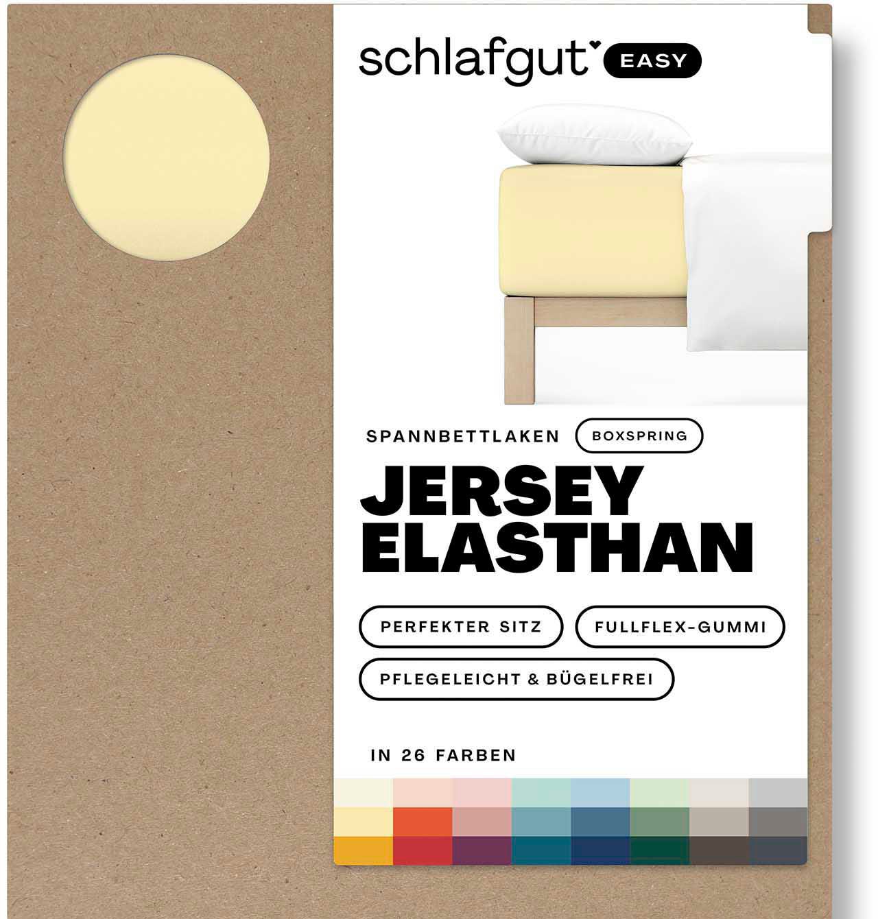 Schlafgut Spannbettlaken »EASY Jersey Elasthan Boxspring«, MADE IN GREEN by OEKO-TEX®