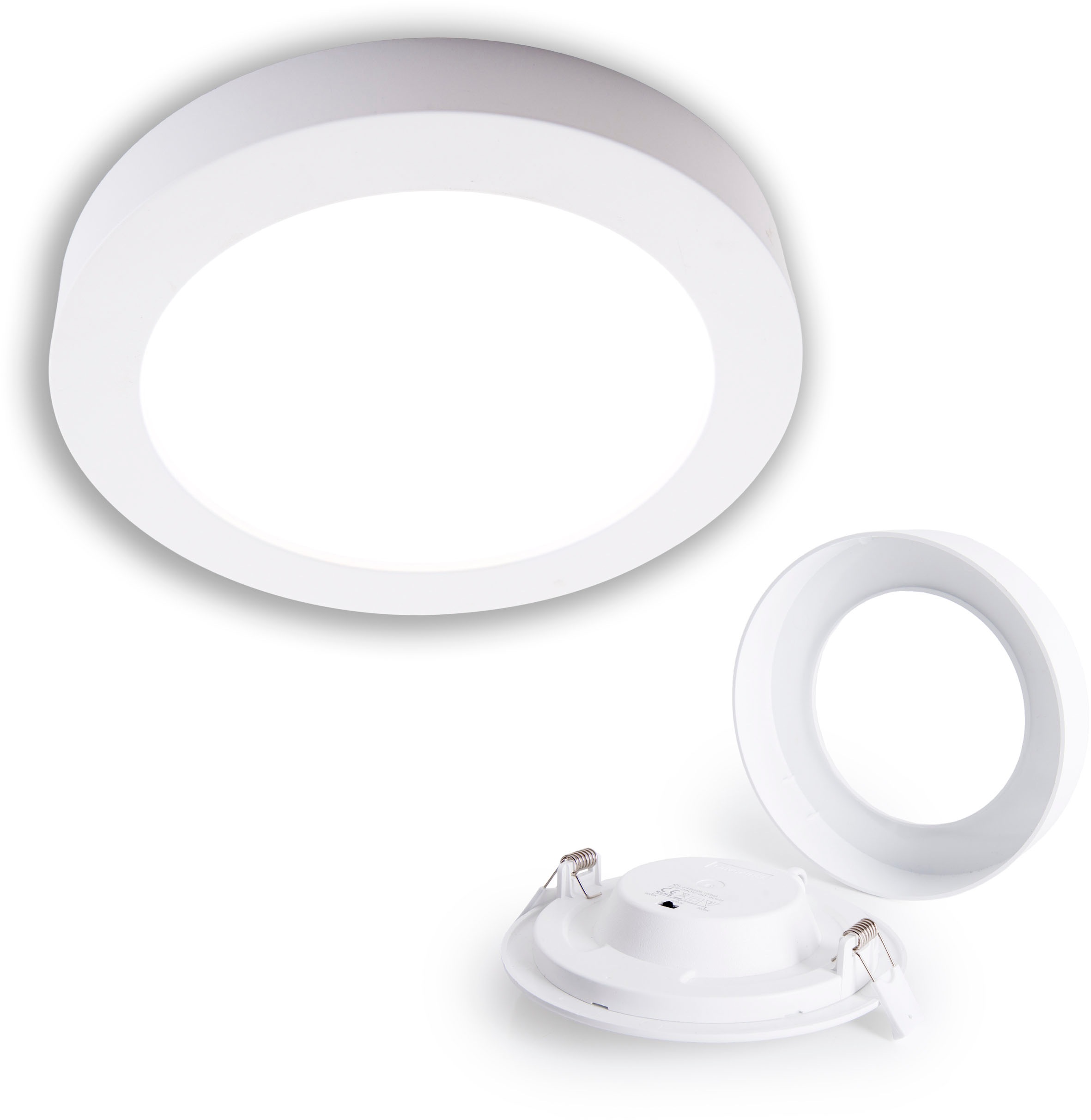 näve LED Einbauleuchte »Komplex«, 1 flammig, Leuchtmittel LED-Modul | LED fest integriert, auch Aufbau, CCT, Lichtfarbe über Geräteschalter einstellbar, rund