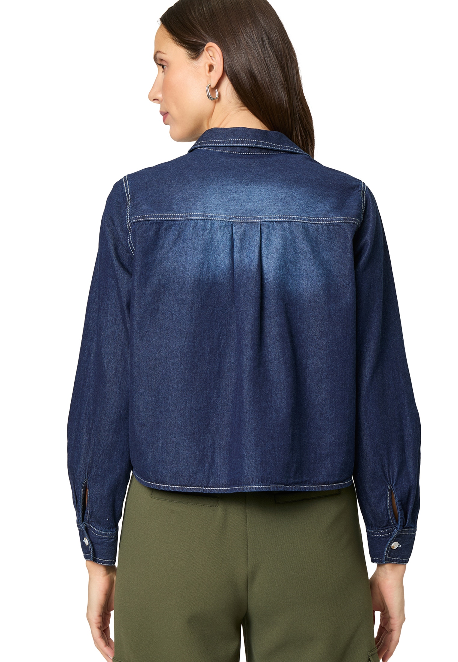 Zero Jeansbluse »Jeansbluse mit Knopfleiste«