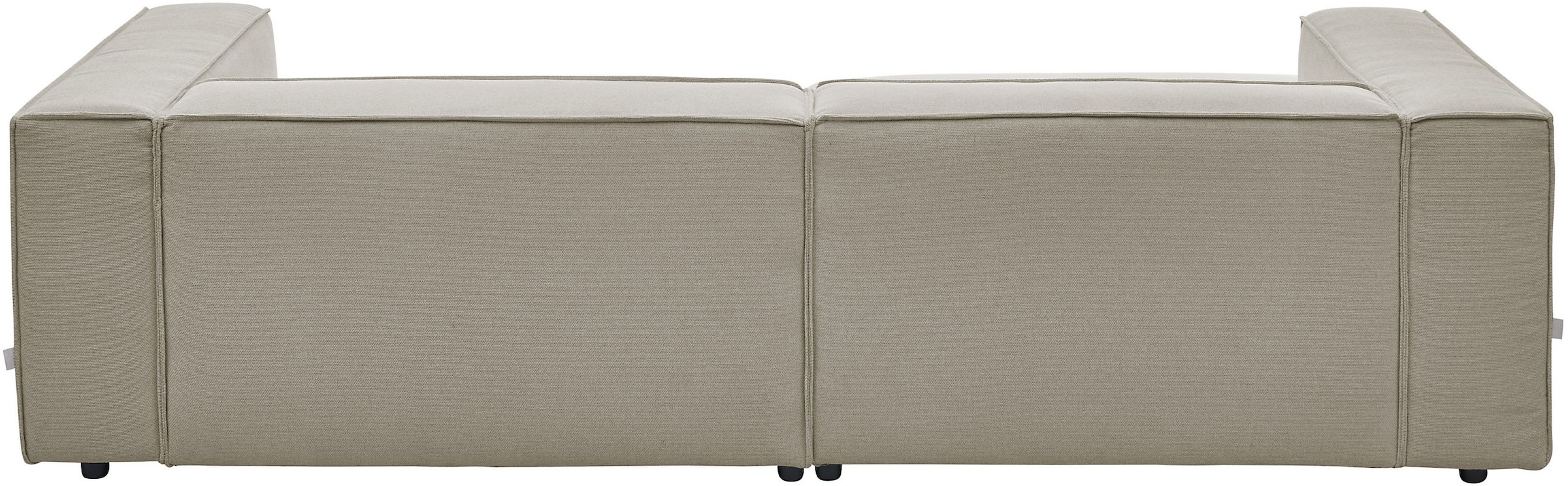LeGer Home by Lena Gercke Ecksofa »PIARA mit Kedernaht, Cord, Leinenoptik o. Strukturstoff, Couch, L-Form«, wahlweise Ottomane rechts/links, schwarze Füße, bequemer Sitzkomfort