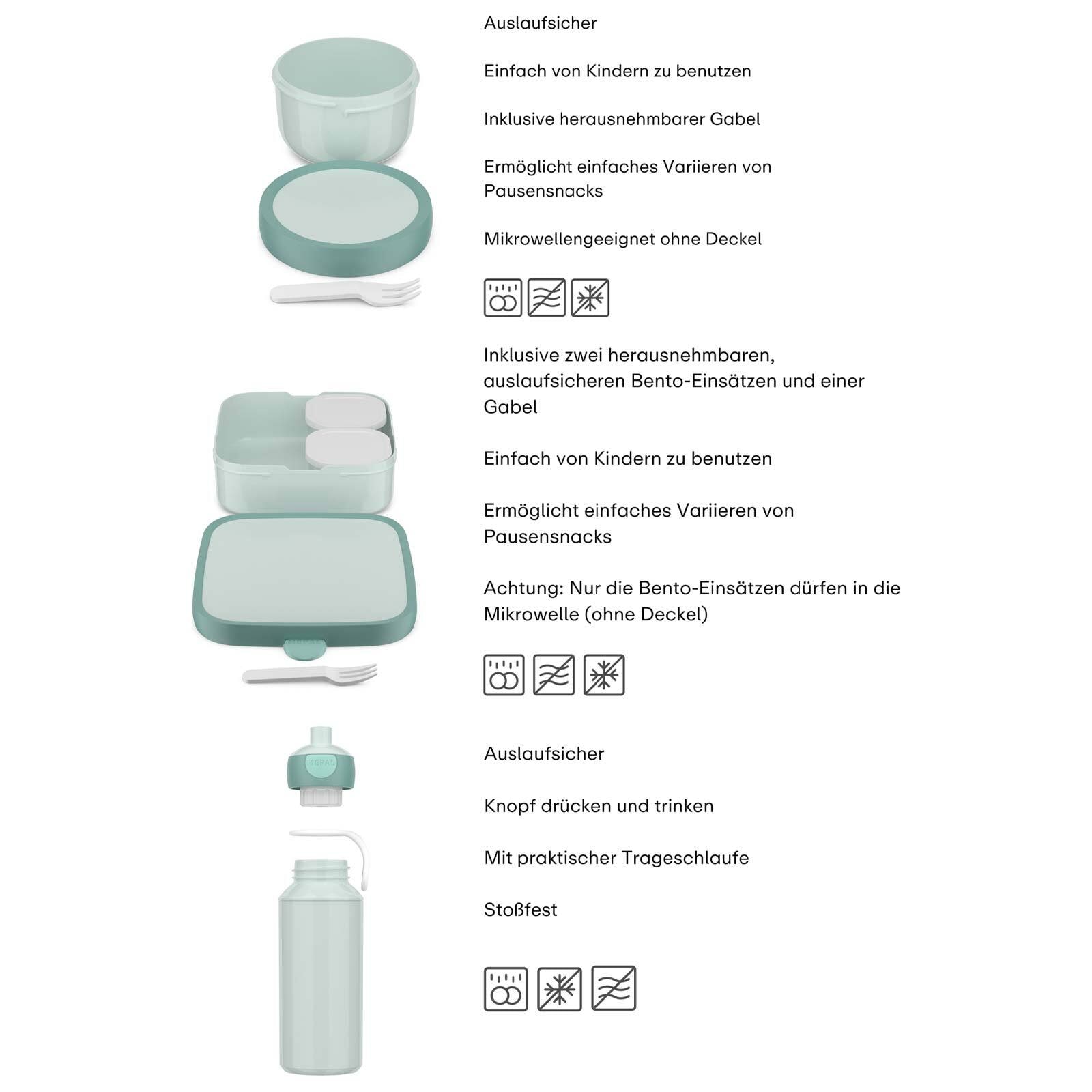 Mepal Lunchbox »Lunchset Campus 3er Set« Spülmaschinengeeignet