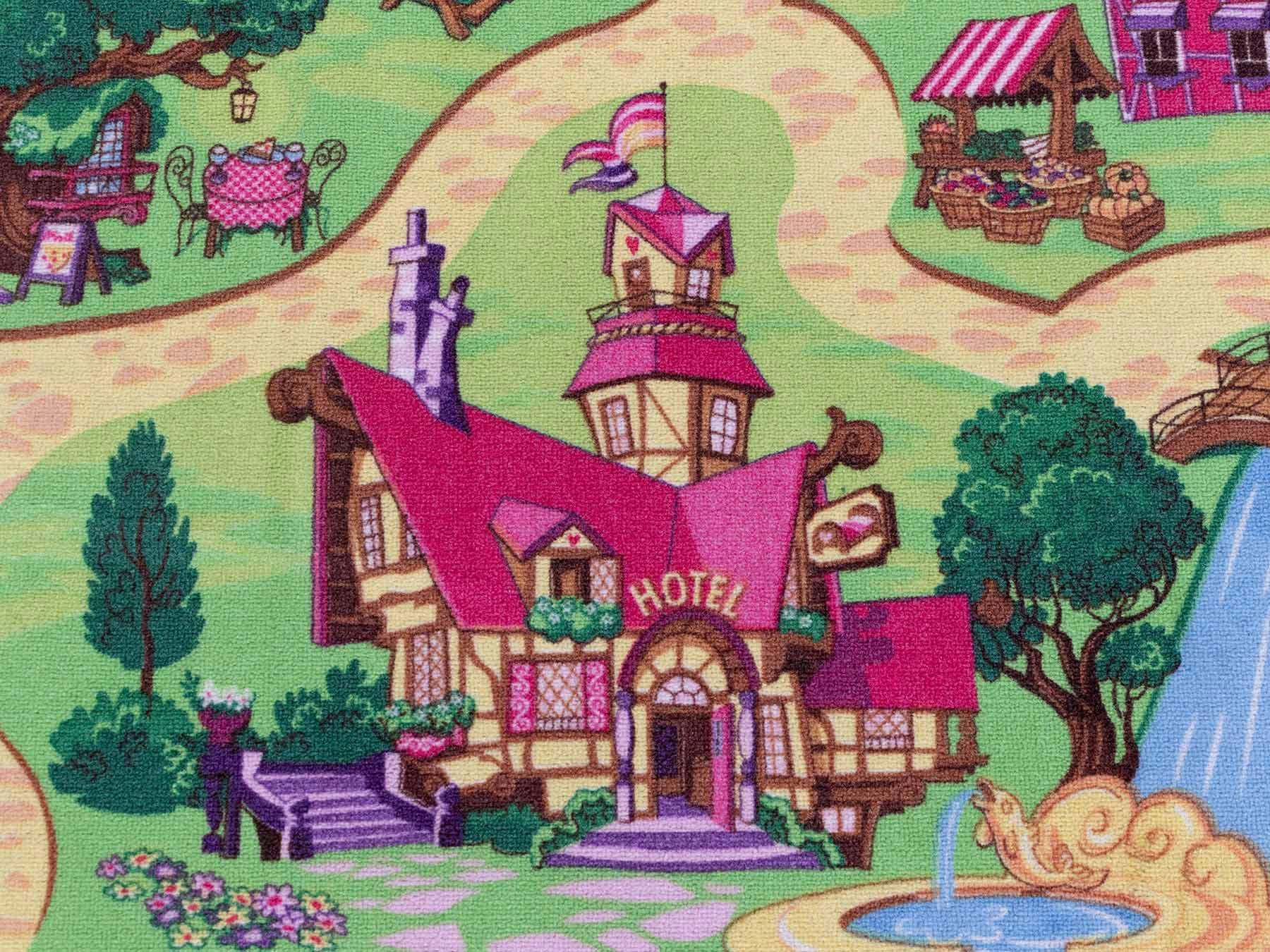 Primaflor-Ideen in Textil Kinderteppich »Spielteppich CANDY TOWN«, rechteckig, 6,5 mm Höhe, Kurzflor, Straßen-Spiel-Teppich, Kinderzimmer