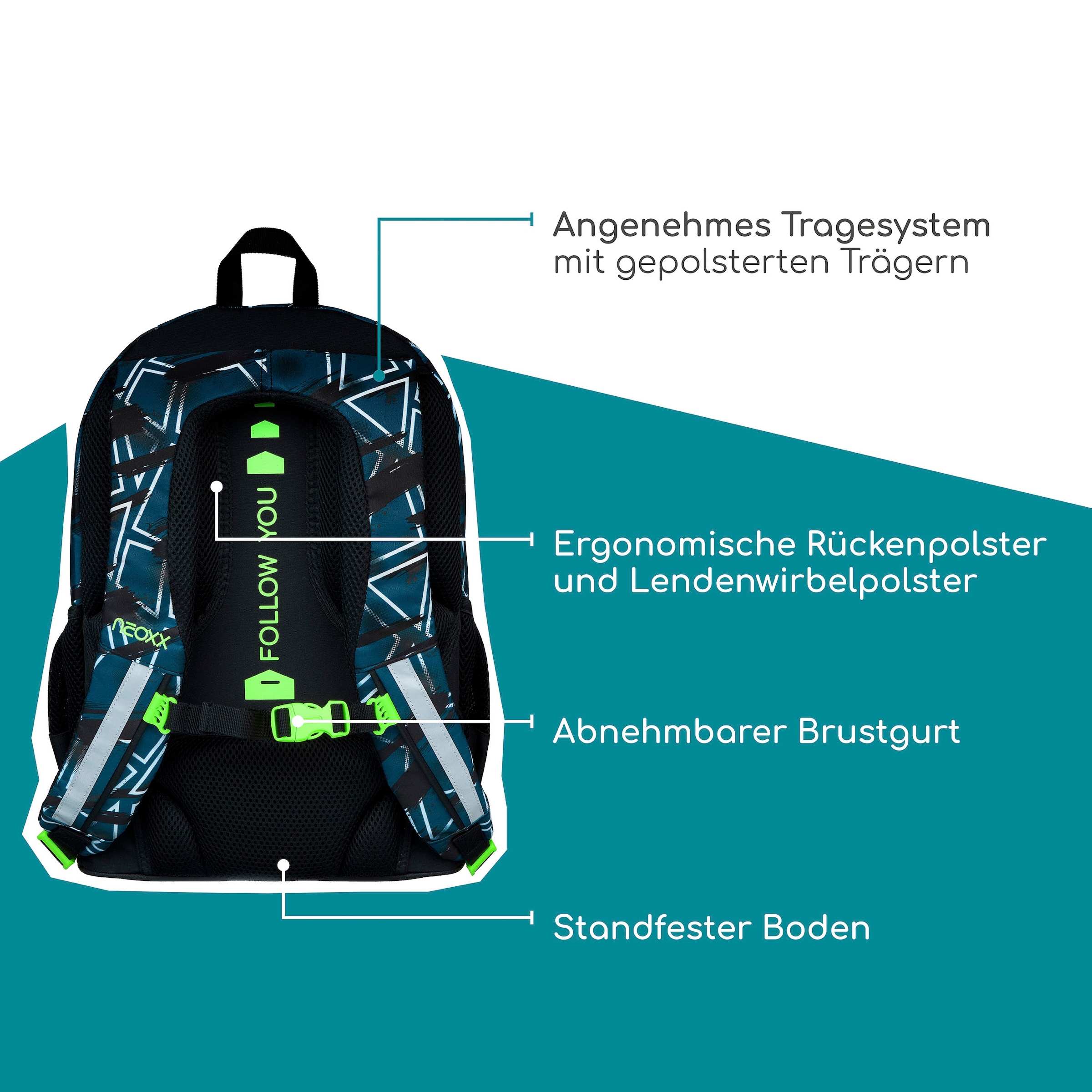neoxx Schulrucksack »Flow, Flash Yourself«, teilweise aus recyceltem Material