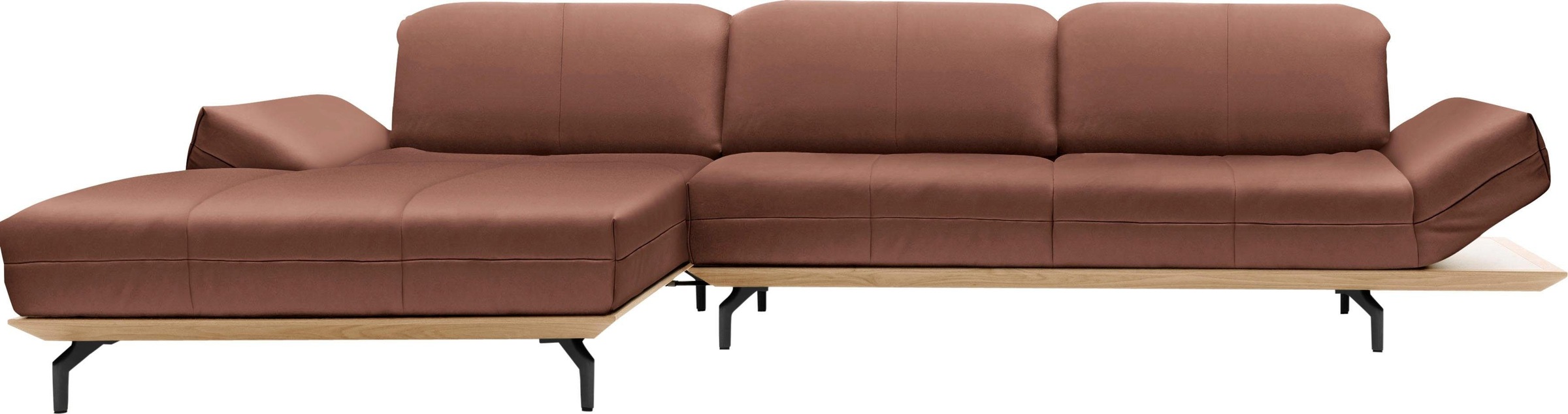Creation BY ROLF BENZ Ecksofa »CR.420, Designecksofa, L-Form«, in 2 Qualitäten, Holzrahmen in Eiche Natur oder Nußbaum, Breite 313 cm