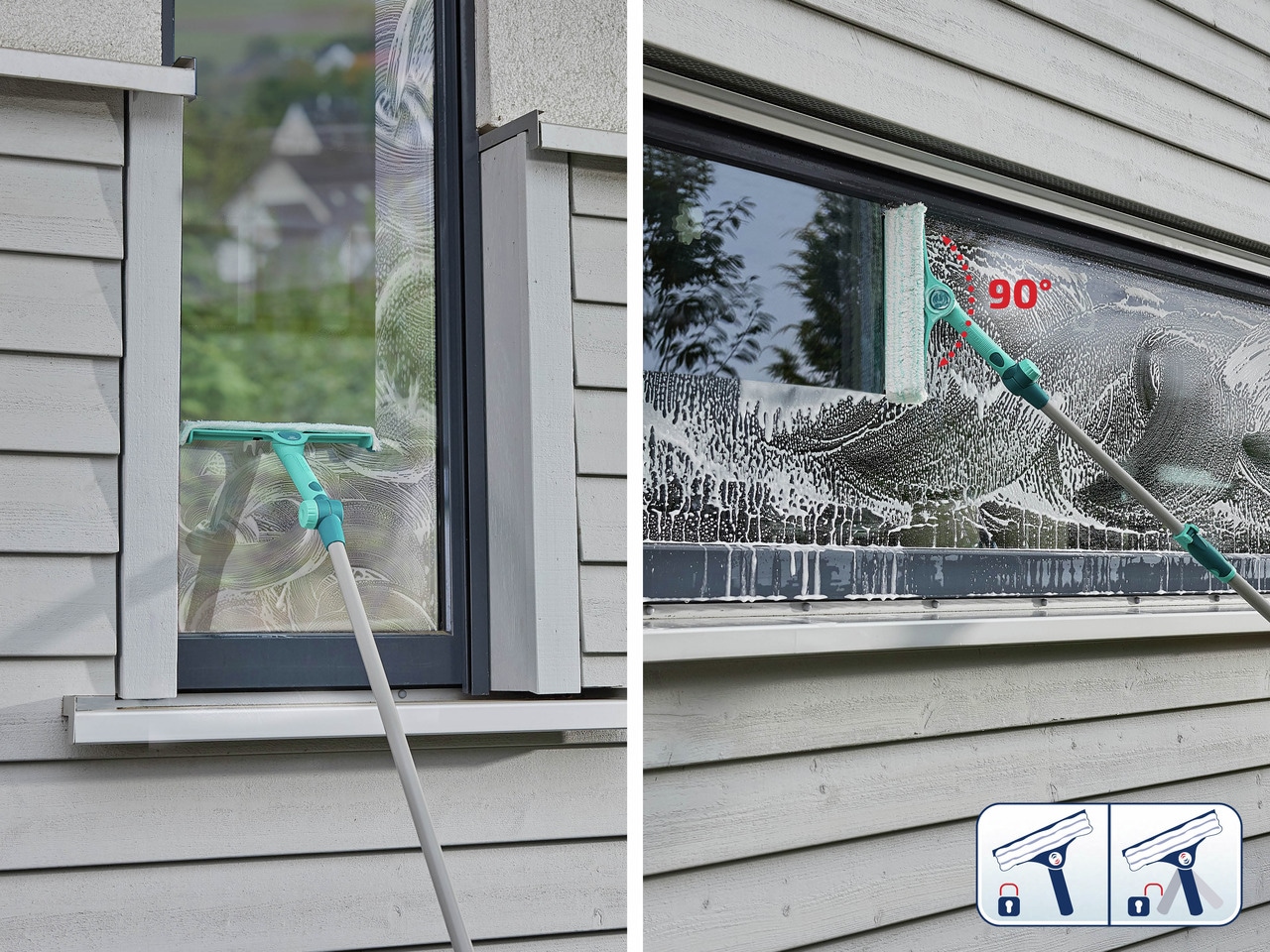 Leifheit Fensterreiniger »Fenster- & Rahmenwischer 4in1 Telescope 2 m«
