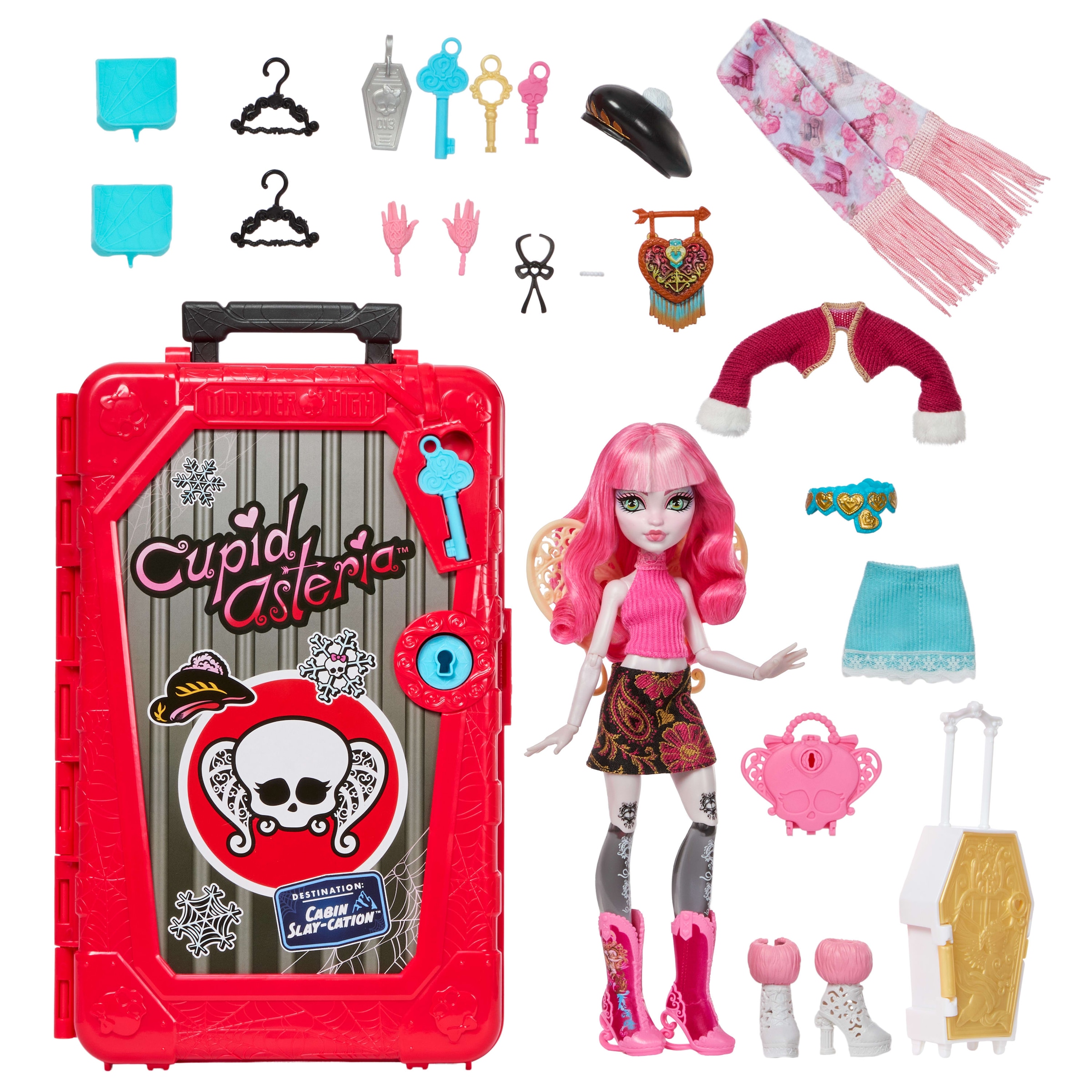 MonsterHigh™ Anziehpuppe »Monster High Skulltimate Secrets Hütten-Gruselurlaub, Cupid Asteria«