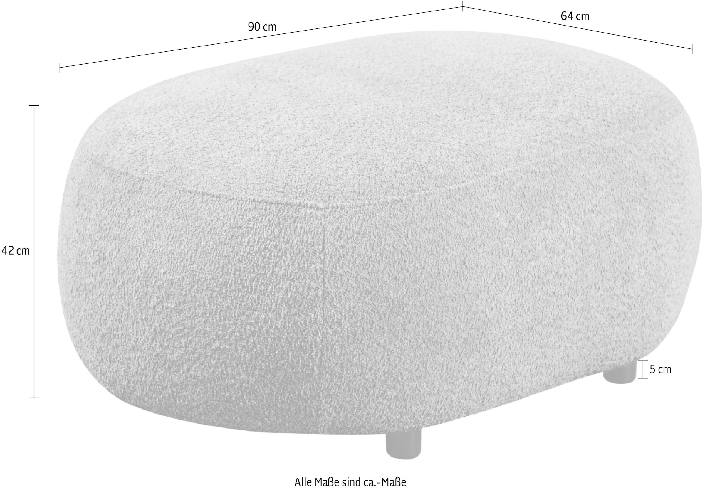OTTO home Polsterhocker »OSTRUP, Naturtöne, Boucle oder Chenille« 90x64 cm, organische Form mit sanften Rundungen