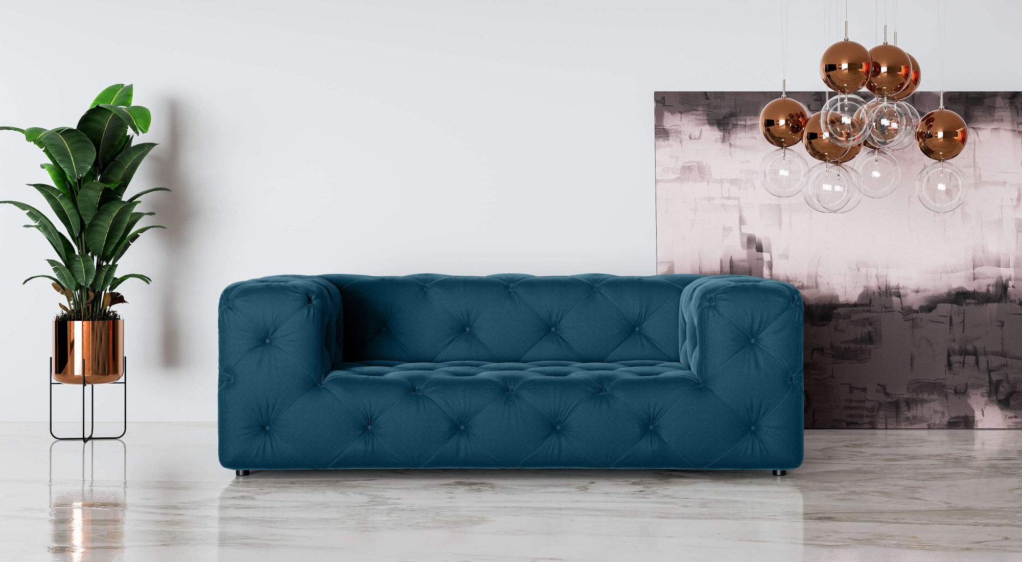 Places of Style 2-Sitzer »FOLLINA«, 2-Sitzer Sofa mit klassischer Chesterfield-Knopfheftung