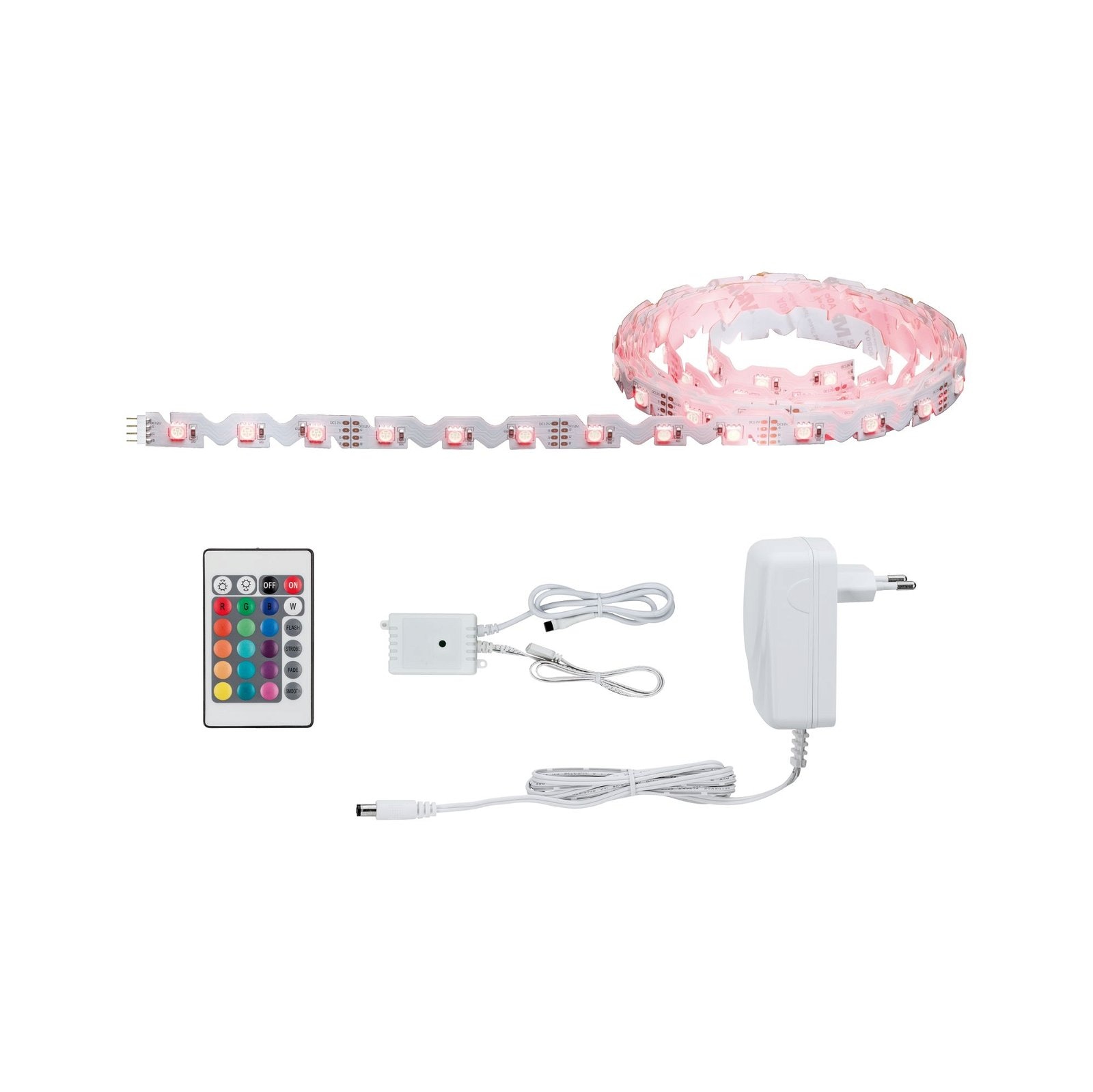 Paulmann LED-Streifen »Function FlexLED 3D Set 3m RGB 19W 230V/12V 24VA Weiß«, 1 St.-flammig