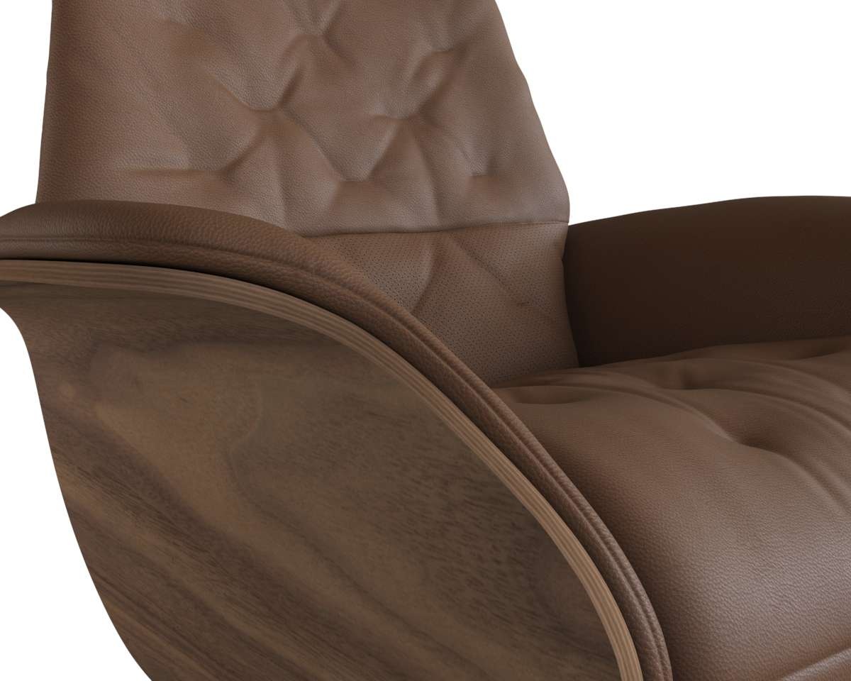 FLEXLUX Relaxsessel »Volden elektrischer Funktionsessel«, Größe M, Rücken & Fußteil elektrisch, Akku, Arml. Walnuss, Fuß schwarz