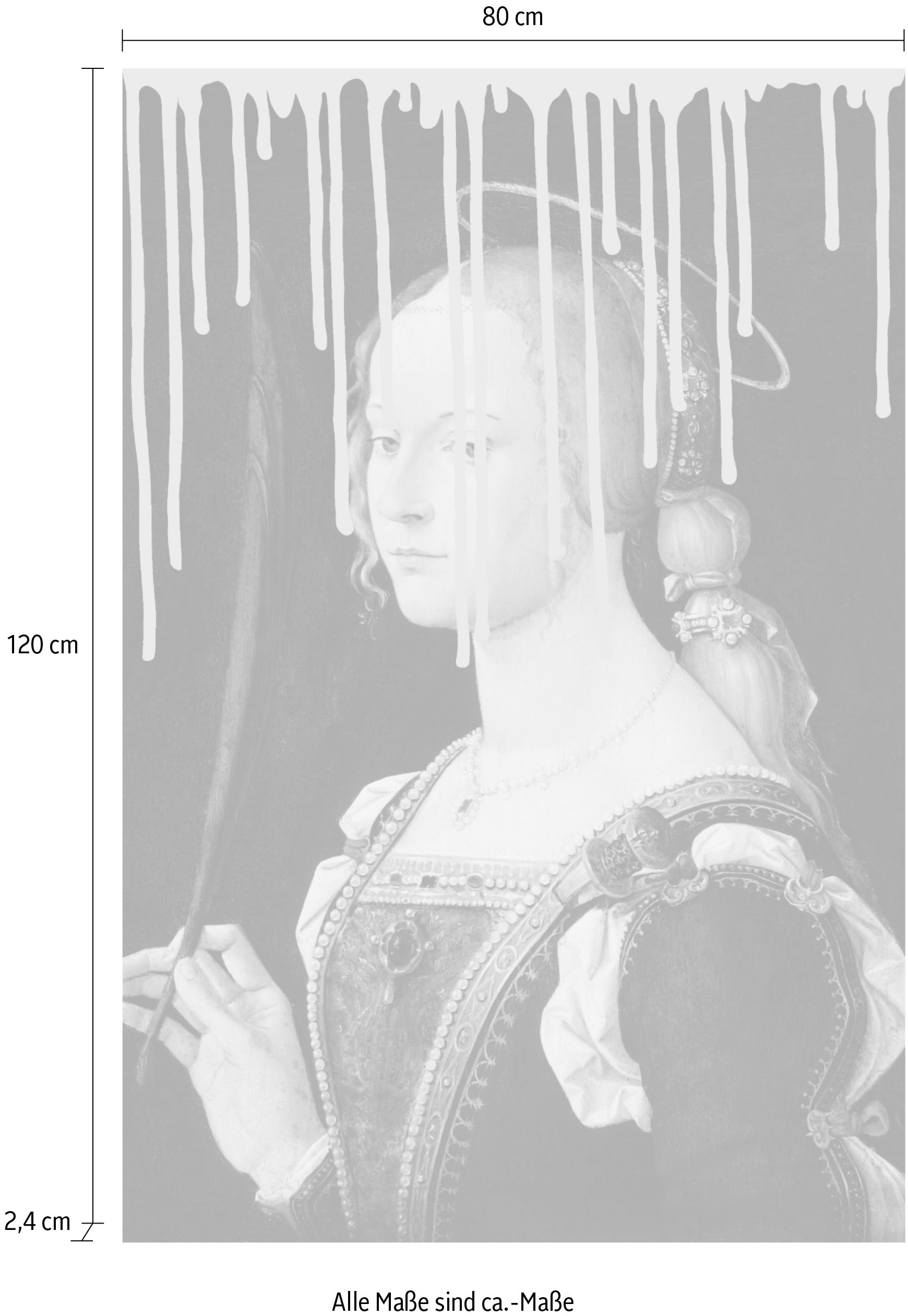 queence Acrylglasbild »Frau mit Farbklecks«, Kunst-Gemälde-Frau-Bilder von Frauen-Historische Persönlichkeiten-Formen, Fine Art-Print in Galeriequalität