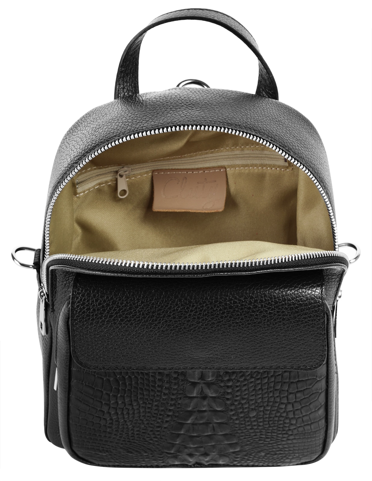 Cluty Cityrucksack, echt Leder, Made in Italy