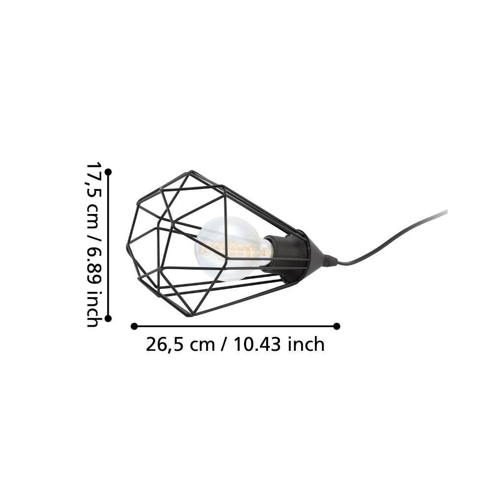 EGLO Tischleuchte »TARBES«, 1 flammig, Leuchtmittel E27 | ohne Leuchtmittel, Nachttischlampe, Esszimmer, Flur, Drahtgeflecht, 1flammig, 9x7x9cm