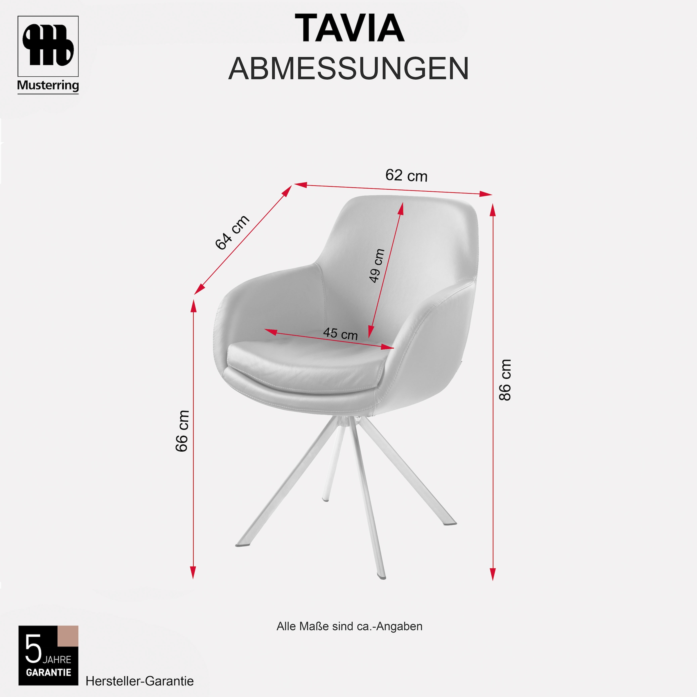 Musterring Esszimmerstuhl »Tavia« (Set) 2 Stk.Stativgestell Eisen schwarz, Drehfunktion optional, diverse Farben