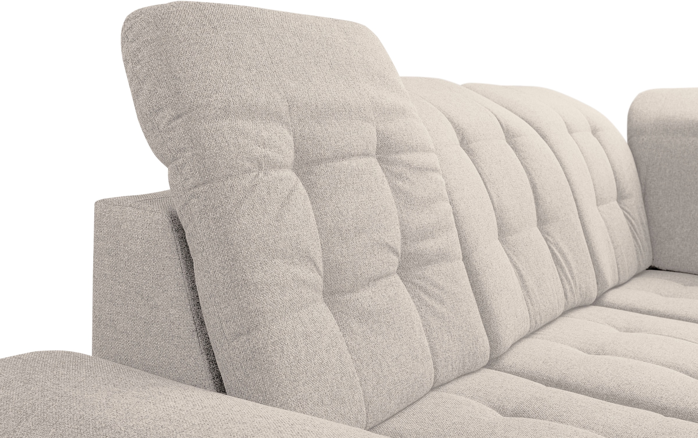 WERK2 Ecksofa »Bonny inkl. Kopfteilverstellung, Bettfunktion, Stauraum, Breite 265cm« Komfortwunder mit Schlaffunktion, verstellbarem Kopfteil & Stauraum.
