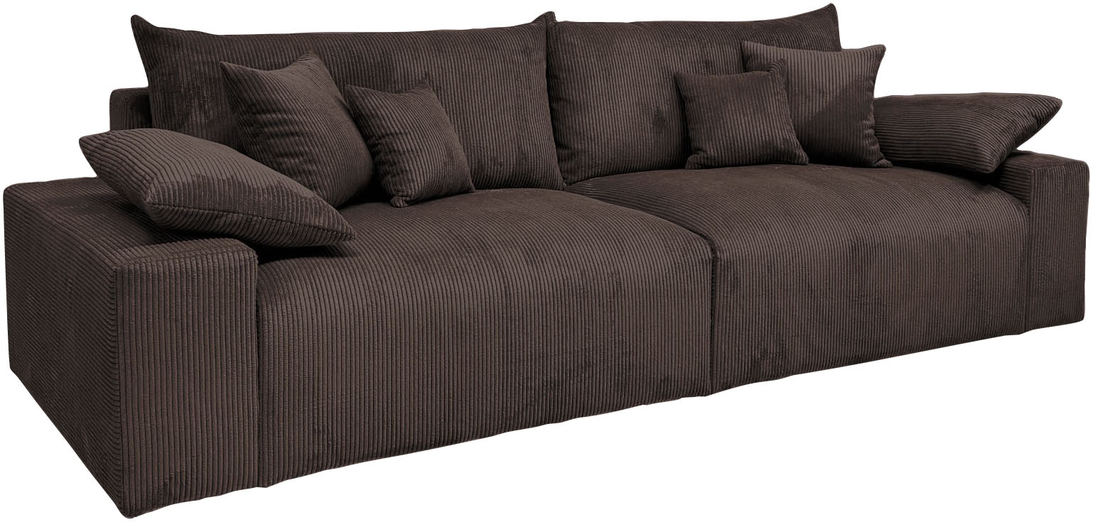 COLLECTION AB Big-Sofa Mega-Sofa wahlweise in Cord oder Bouclé, mit Federkern & 6 Zierkissen