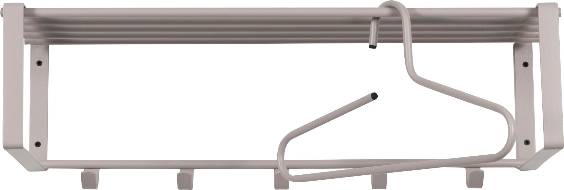 Spinder Design Garderobenleiste »REX«, (1 St.), Wandgarderobe aus Stahl mit Hutablage und 5 bzw. 7 Haken