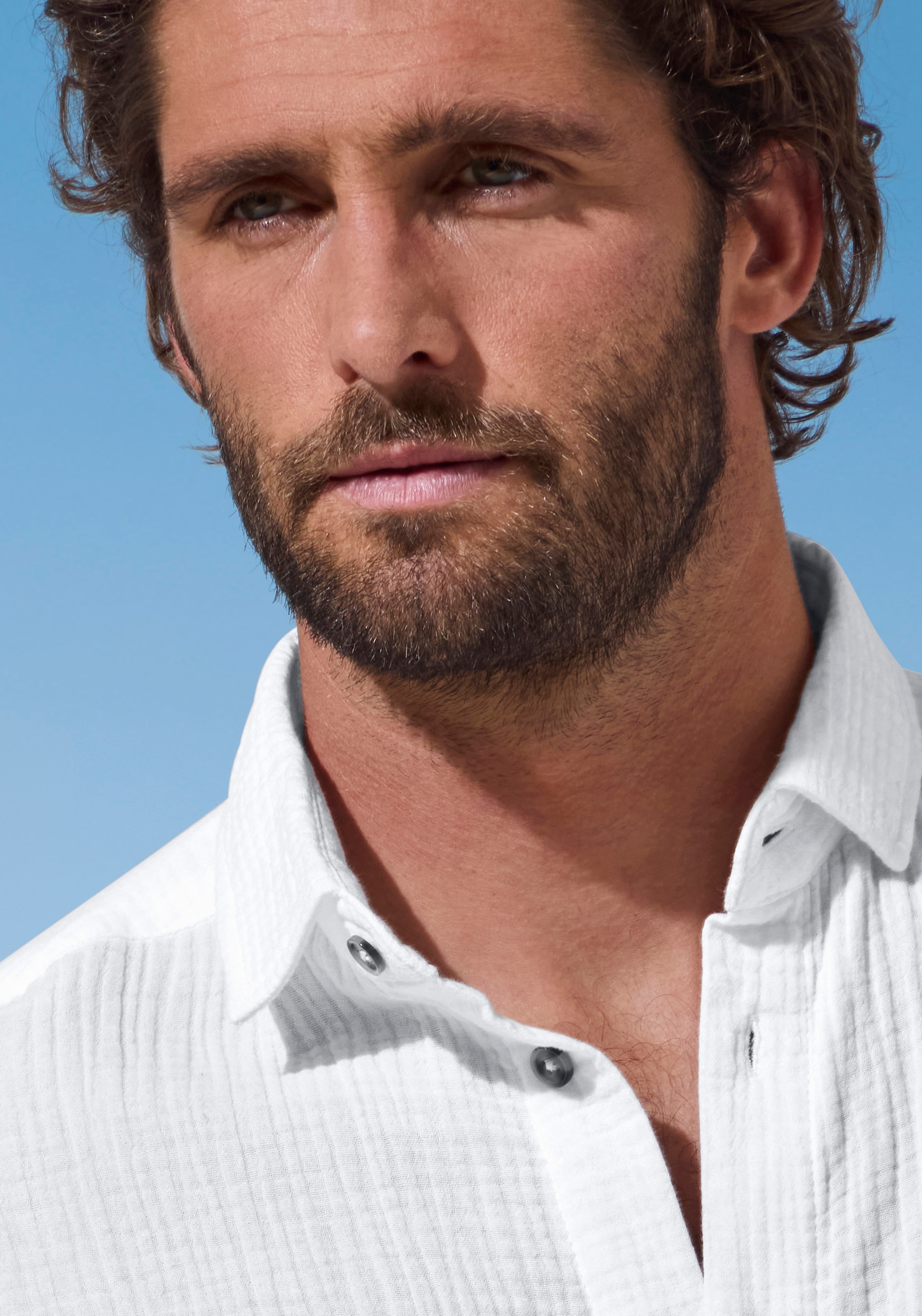 Beachtime Langarmhemd »Regular fit« Langarm, Freizeithemd aus Musselin-Ware