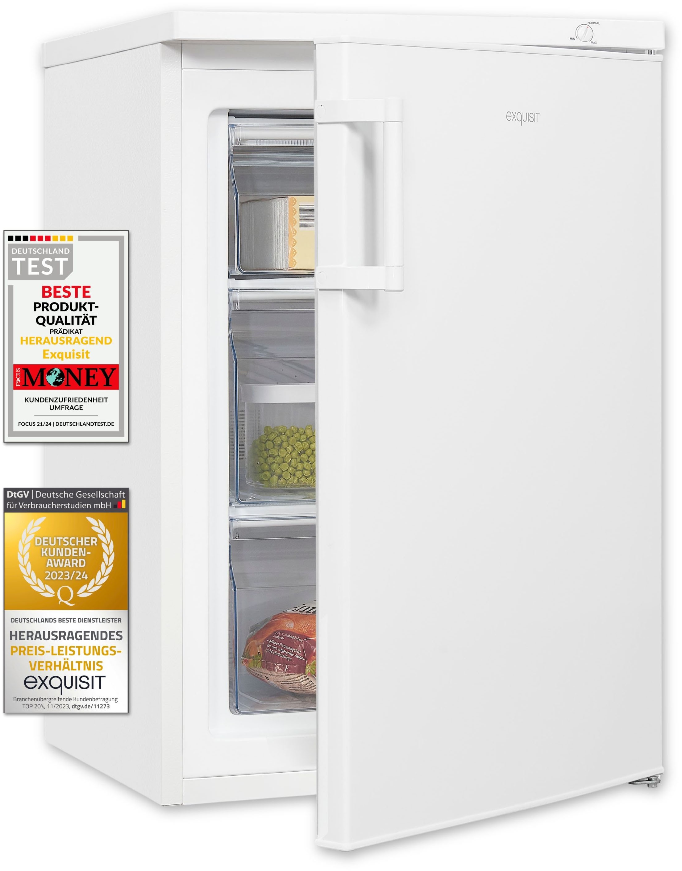 exquisit Gefrierschrank »GS81-H-010E«, 84,5 cm hoch, 56 cm breit, 85 L Volumen, 4 Sterne Gefrieren