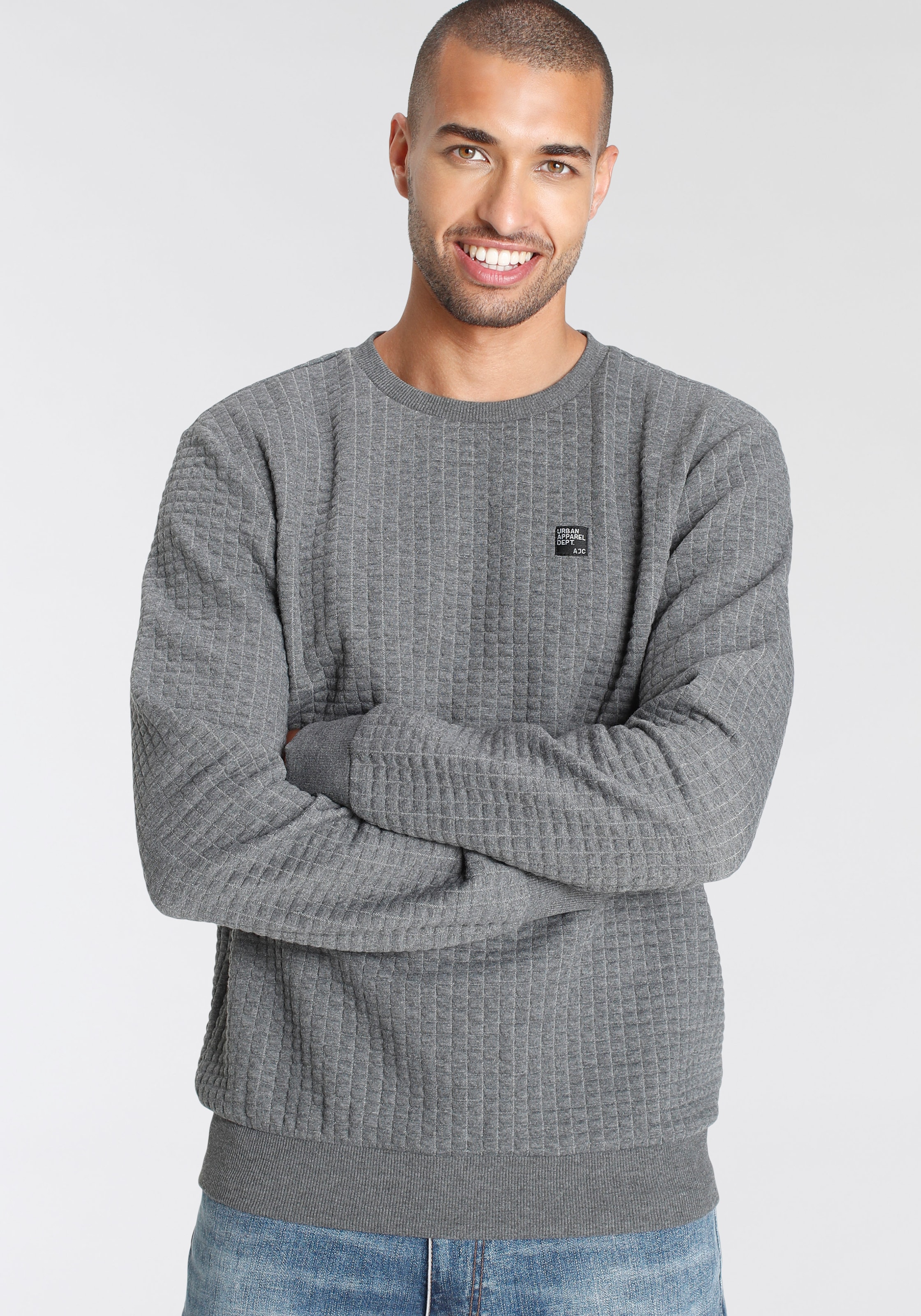 AJC Sweatshirt, schmal geschnitten, unifarben, Rundhalsausschnitt