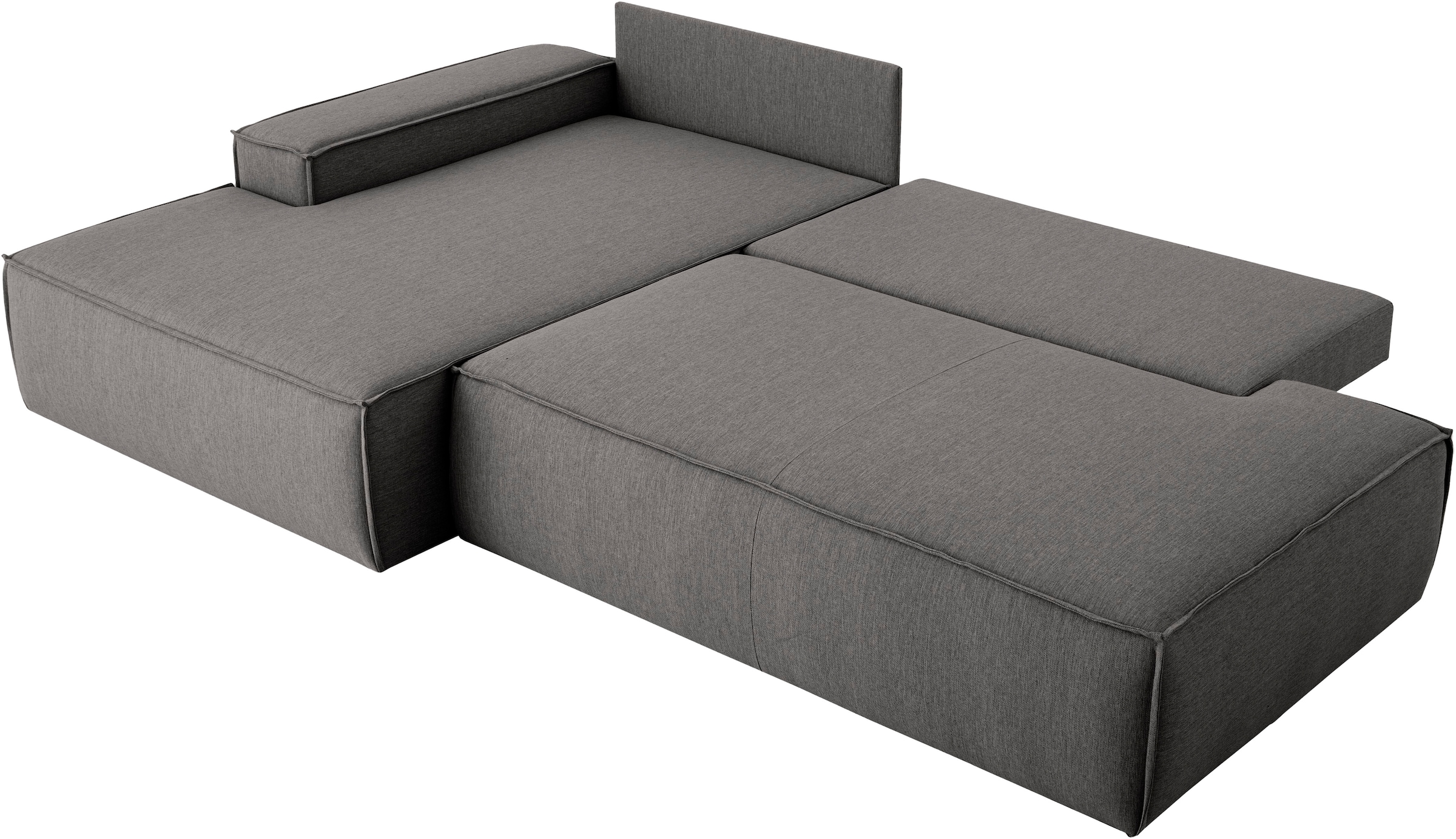 Home affaire Ecksofa »SHERWOOD, Schlafsofa in L-Form offen (275cm), Cord, Leinenoptik«, Schlaffunktion und Bettkasten, Kedernaht, hoher Sitz- & Liegekomfort