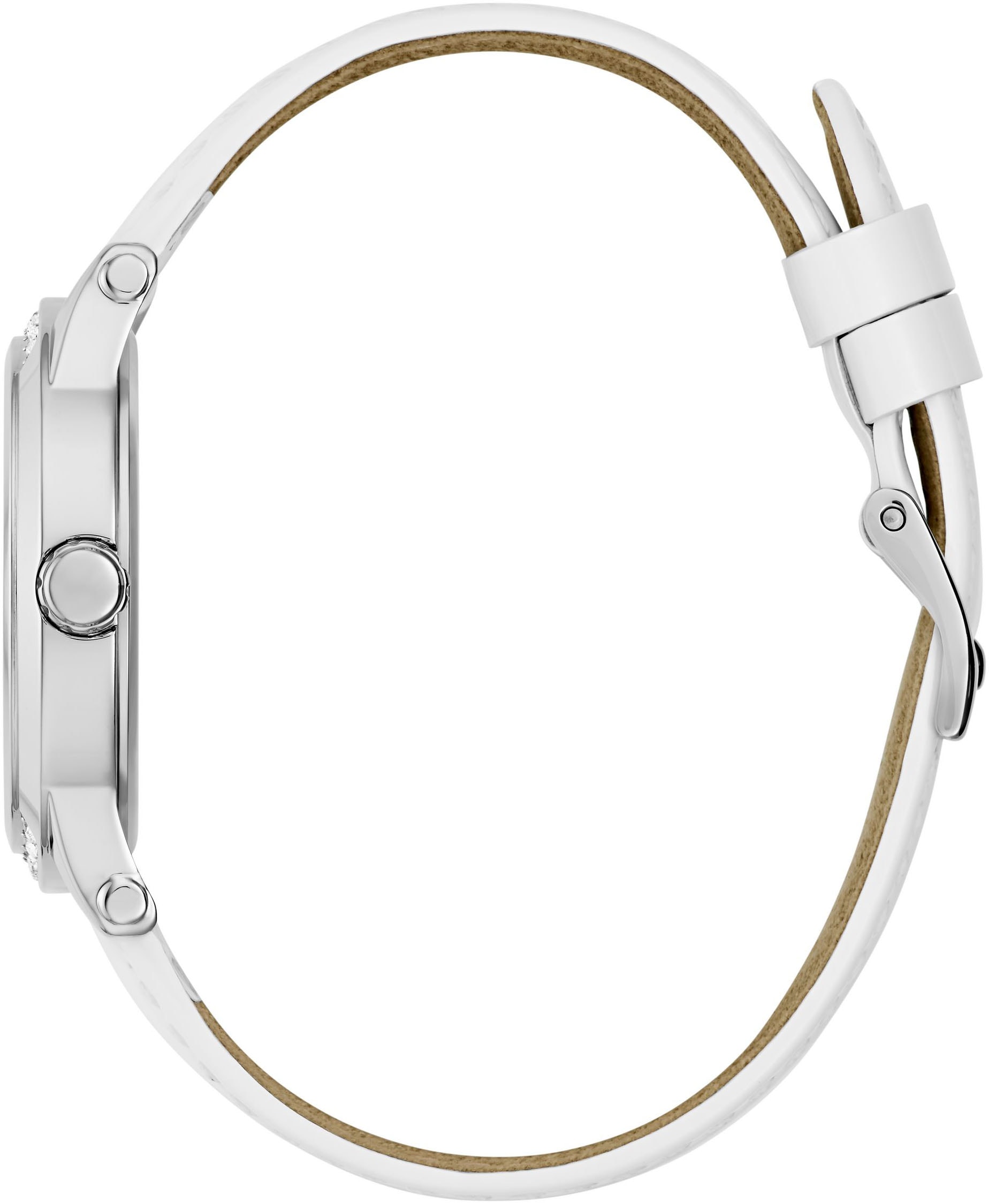 Guess Quarzuhr »ANNETTE« Armbanduhr, Damenuhr, Lederarmband