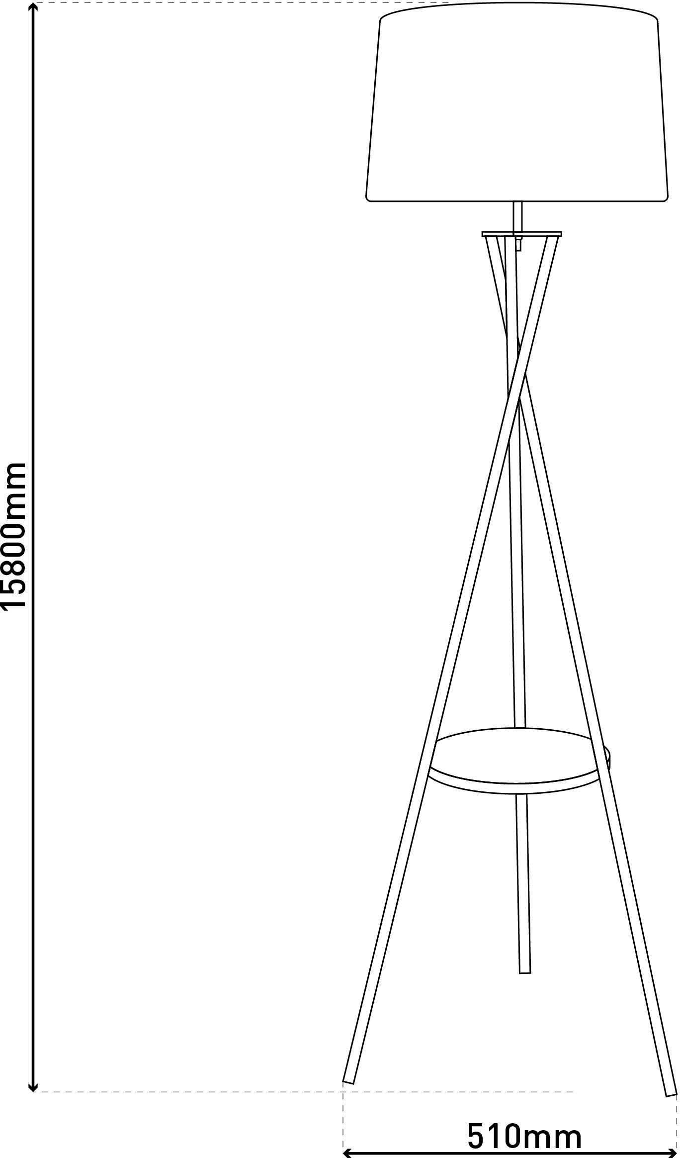 näve Stehlampe »Tora«, 1 flammig, Leuchtmittel E27 | ohne Leuchtmittel, mit integriertem Tisch, Gestell rost, Zuleitung schwarz, exkl. 1x E27