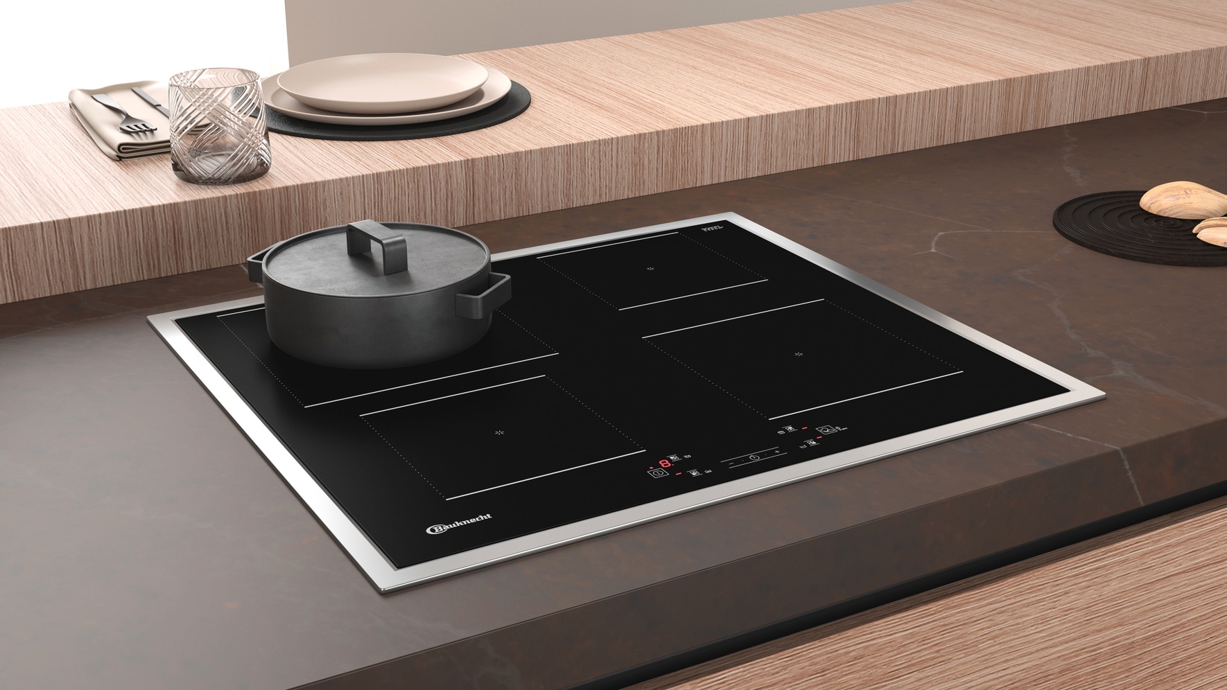 BAUKNECHT Backofen-Set »BAKO 740 IND IN« mit 1-fach-Teleskopauszug Hydrolyse Set, 2 Stk. tlg. Hydrolyse - Reinigung mit der natürlichen Kraft des Dampfes bei 90 °C