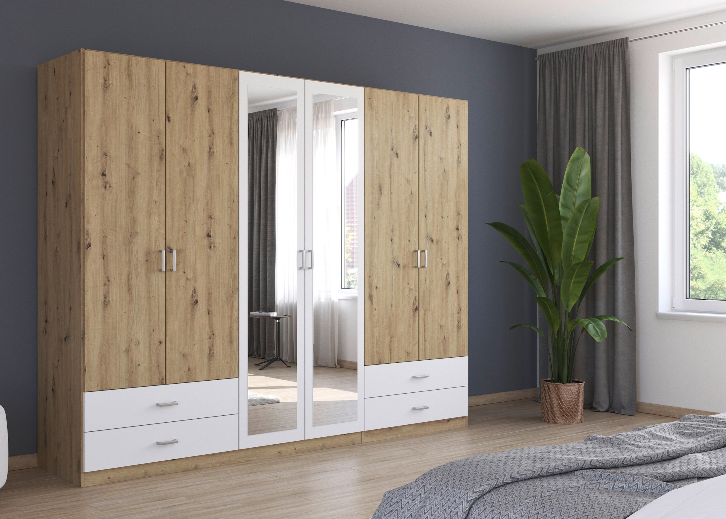 rauch Drehtürenschrank »Borbona«, Kleiderschrank Schrank Garderobe Wäscheschrank BORBONA in 2 Breiten