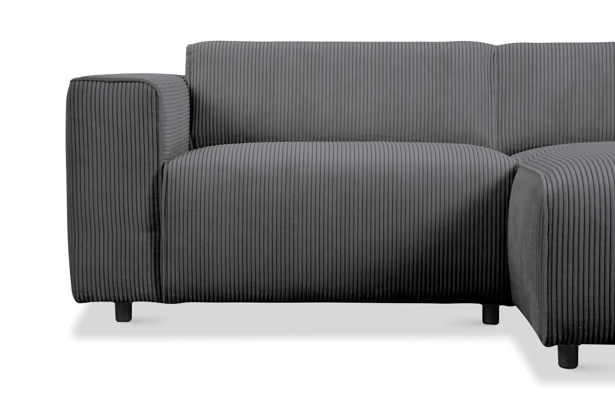 andas Ecksofa »Noord mit Kedernaht, Breite 234 cm«, Cord, Struktur, Webstoff, mit Wellenunterfederung, Massivholzrahmen