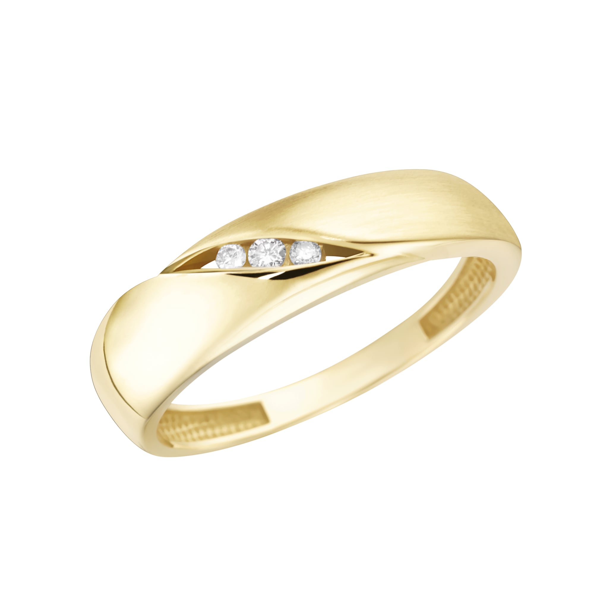 Fingerring mit matt, »Ring Luigi glanz, 585« UNIVERSAL Merano bei funkelnden online Brillanten, Gold