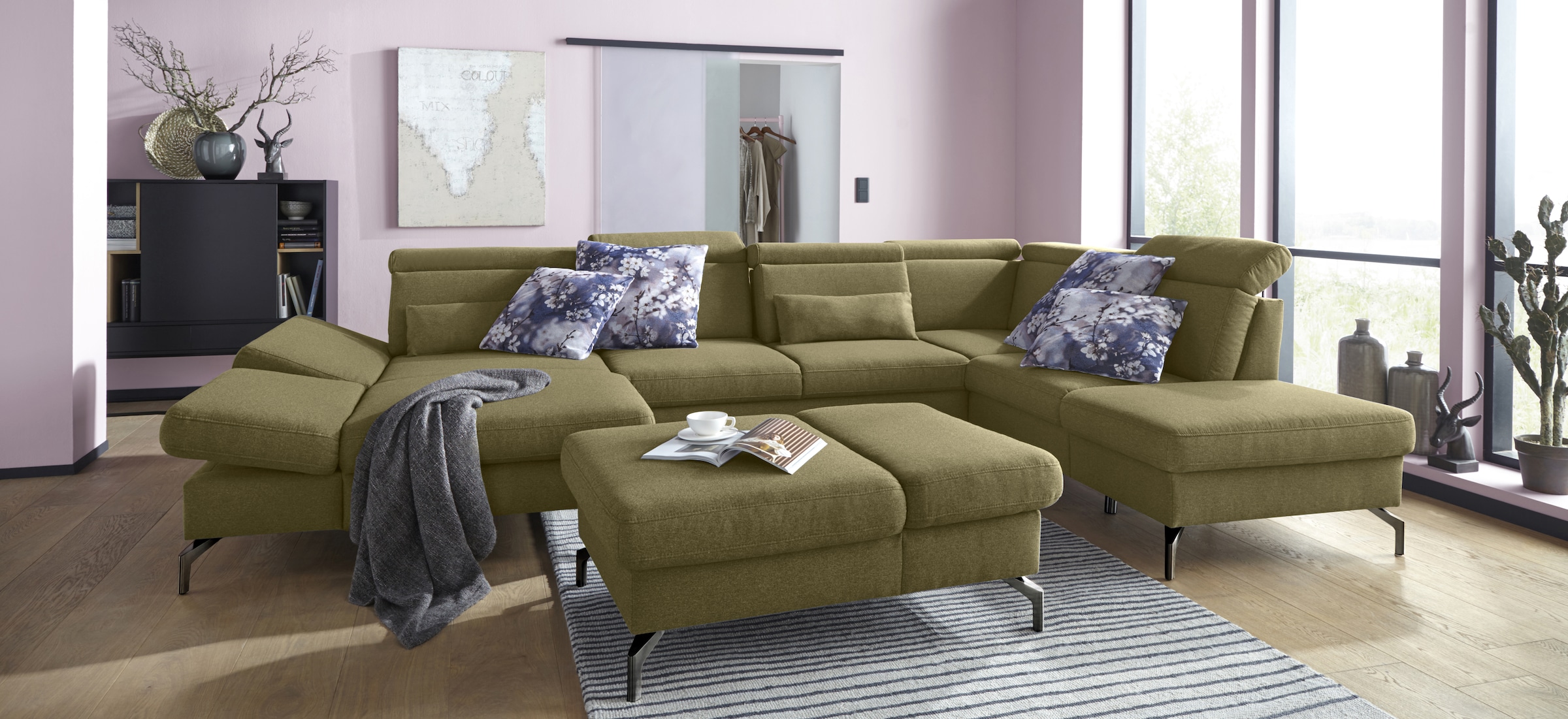 sit&more Hocker »Brisbane« Fußhöhe 12 cm, mit Federkern und Klappfunktion