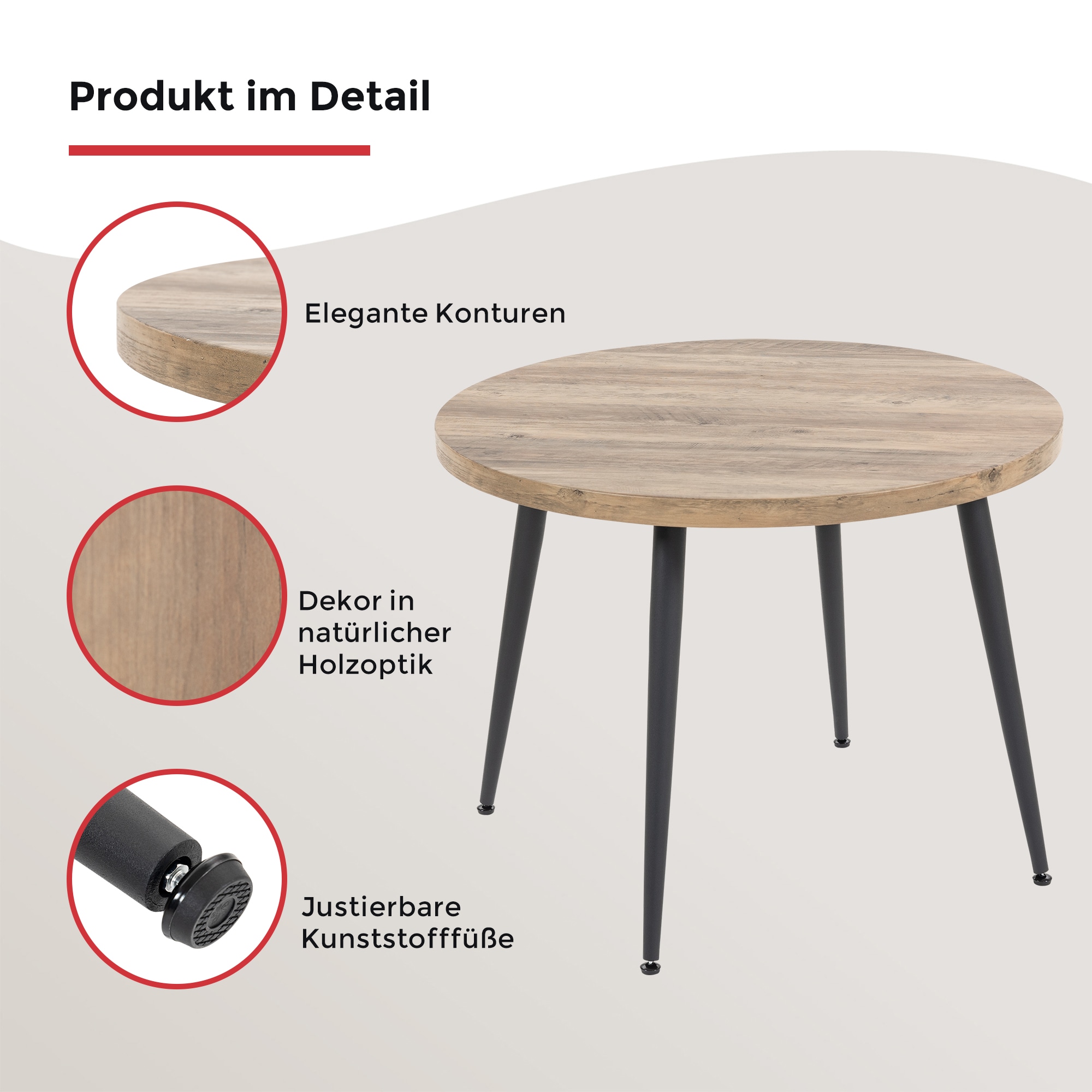 Duo Collection Esstisch »Marla Tisch«, Massives Metallgestell, Belastbarkeit bis 100 kg