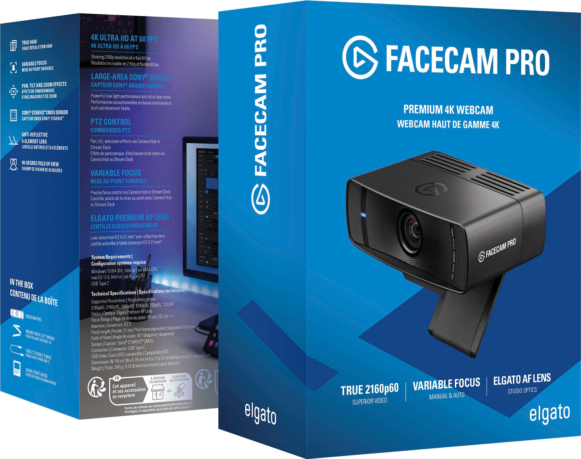 Elgato Webcam »Facecam 21 Brennweite: XXL Ultra Pro Jahre HD, streaming | UNIVERSAL 4k mm 3 Garantie ➥ camera«, 4K