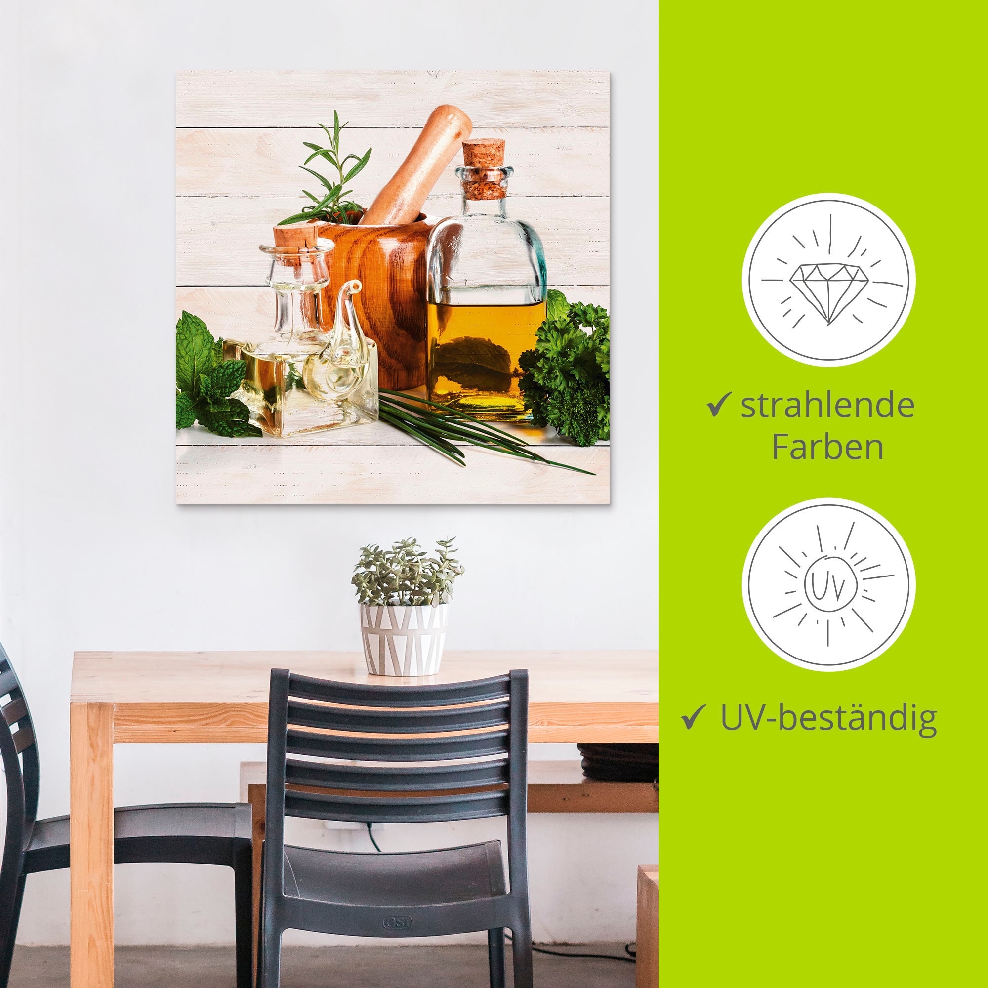 Artland Wandbild »Olivenöl und Kräuter - Küche« Arrangements 1 Stk. tlg. als Alubild, Leinwandbild in verschied. Größen