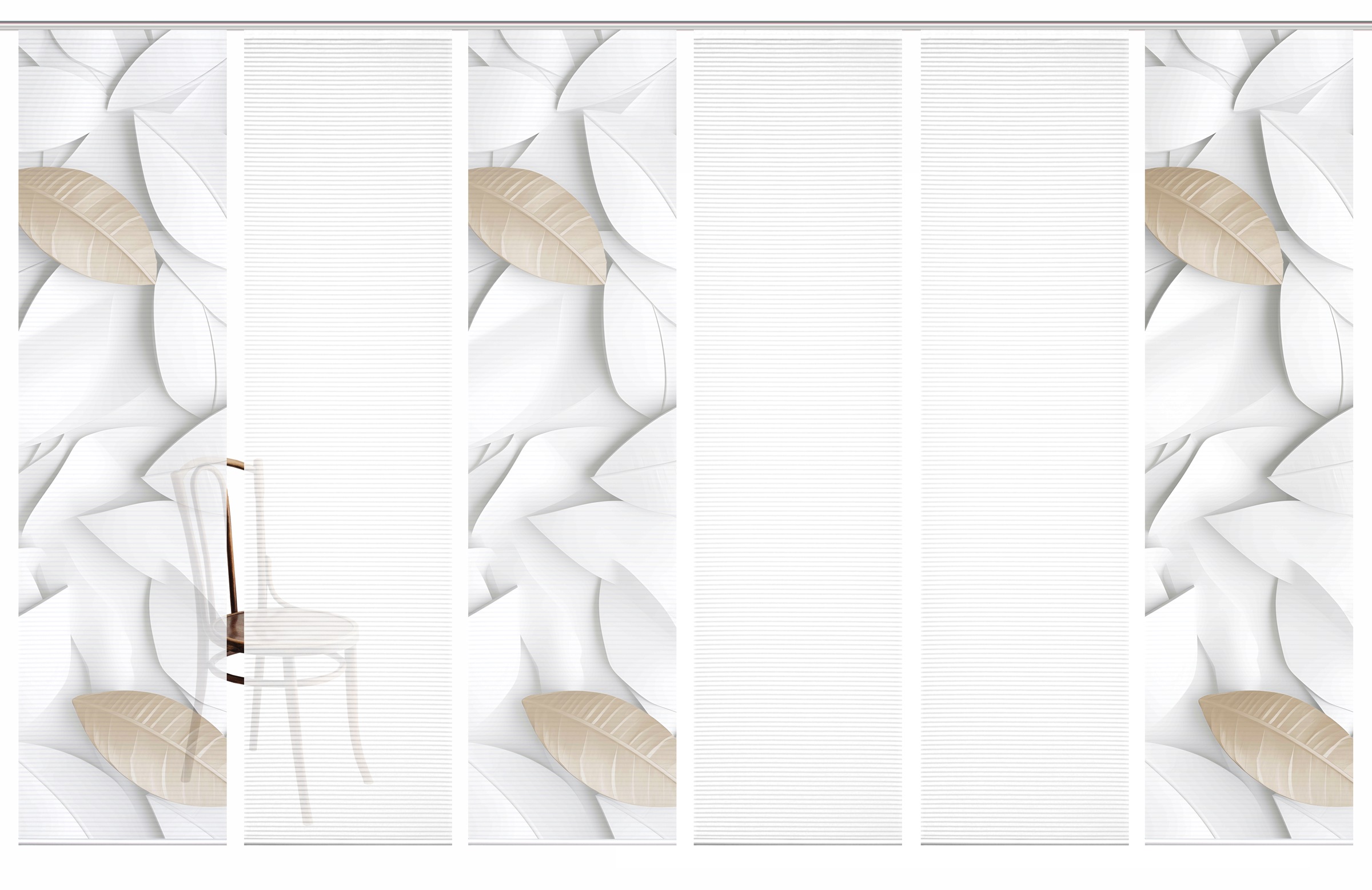 HOME in green Schiebegardine »LISON« Paneelwagen 6 Stk. tlg. SET DIGITALDRUCK,BAMBUSOPTIK RECYCELT