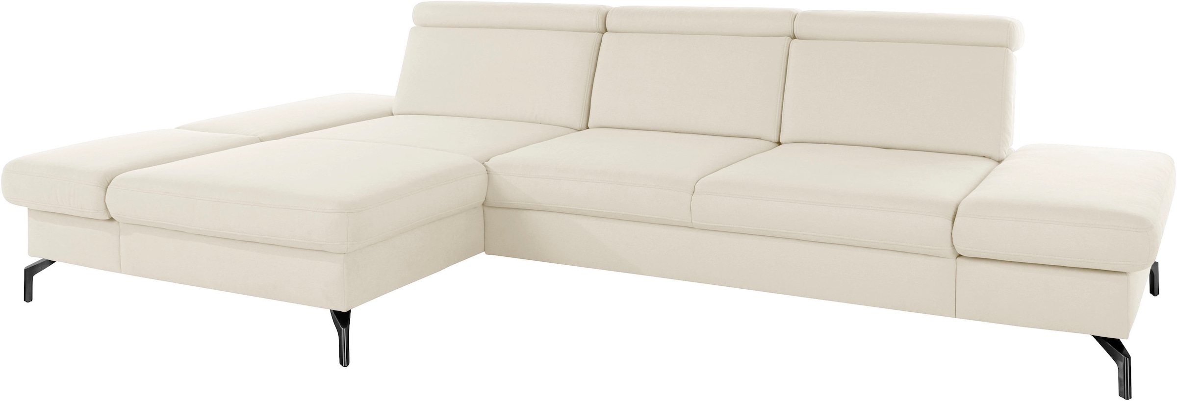 sit&more Ecksofa »Brisbane L-Form« Fußhöhe 15 cm, inklusive Sitztiefen-, Armteil- und Kopfteilverstellung