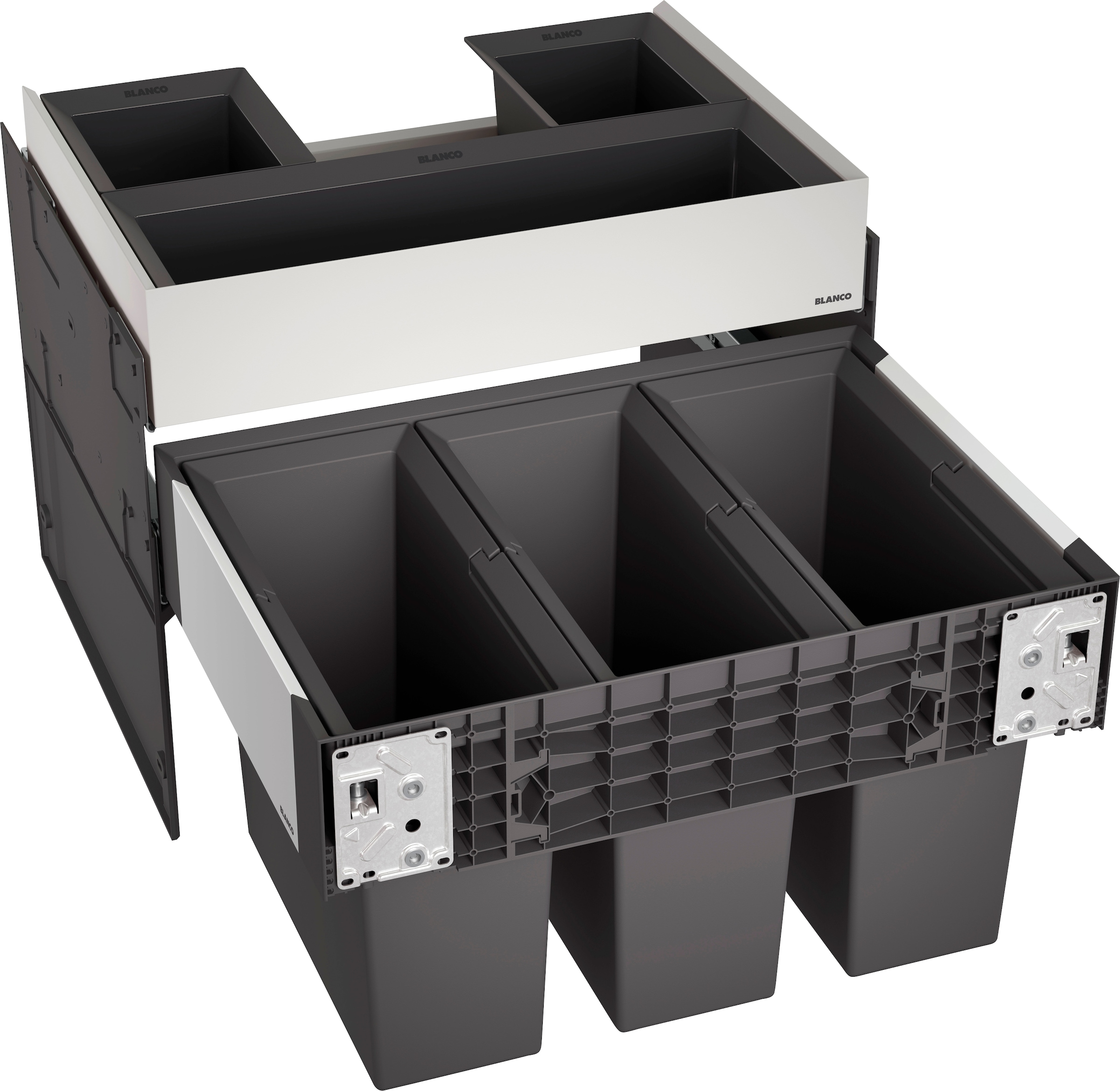 Blanco Mülltrennsystem "Select II 60/3 Orga" 3 Behälter Kunststoff, Stahlblech, 60 0mm Untermass