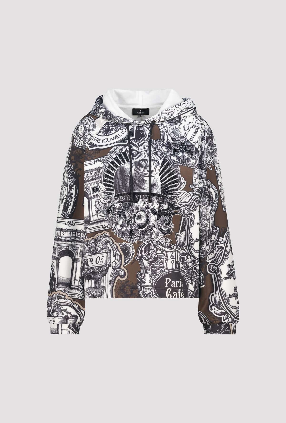Monari Sweatshirt »Sweatshirt Emblem allover«, Regular fit mit Kapuze
