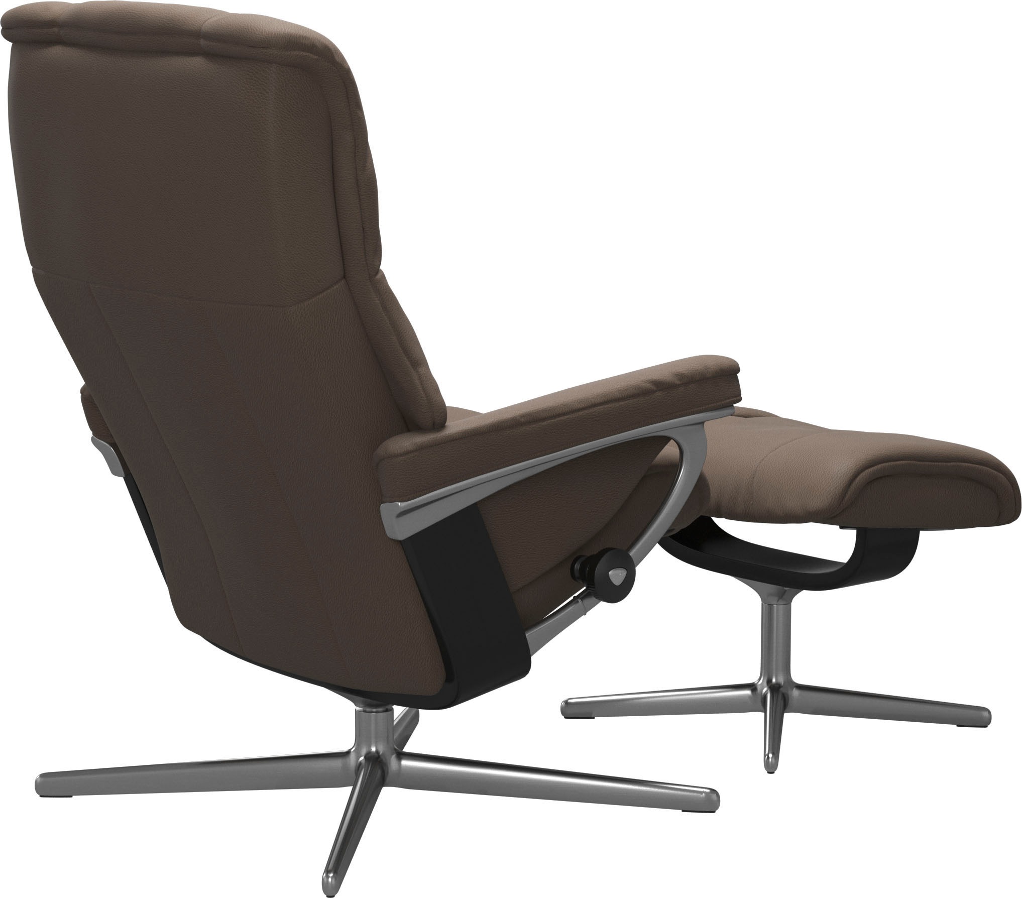 Stressless® Relaxsessel »Mayfair«, (Set, Relaxsessel mit Hocker), mit Hocker, mit Cross Base, Größe S, M & L, Holzakzent Schwarz