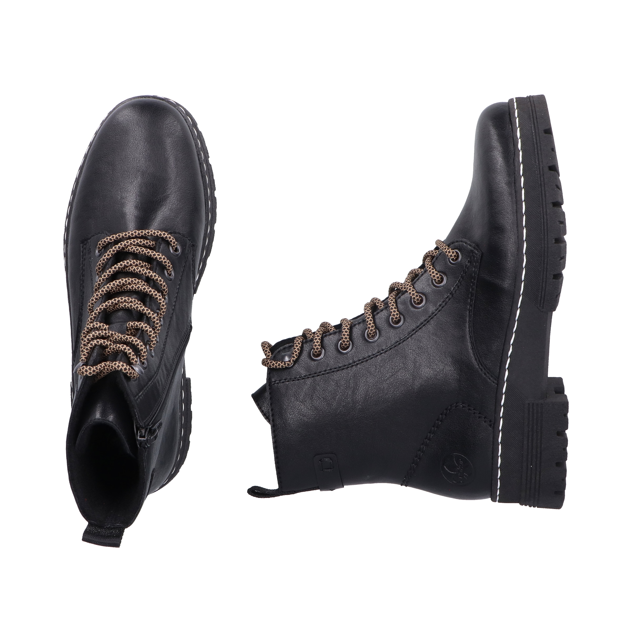 Rieker Schnürstiefelette  Schnürboots, Plateauboots, Profilsohle, mit Innenreißverschluss