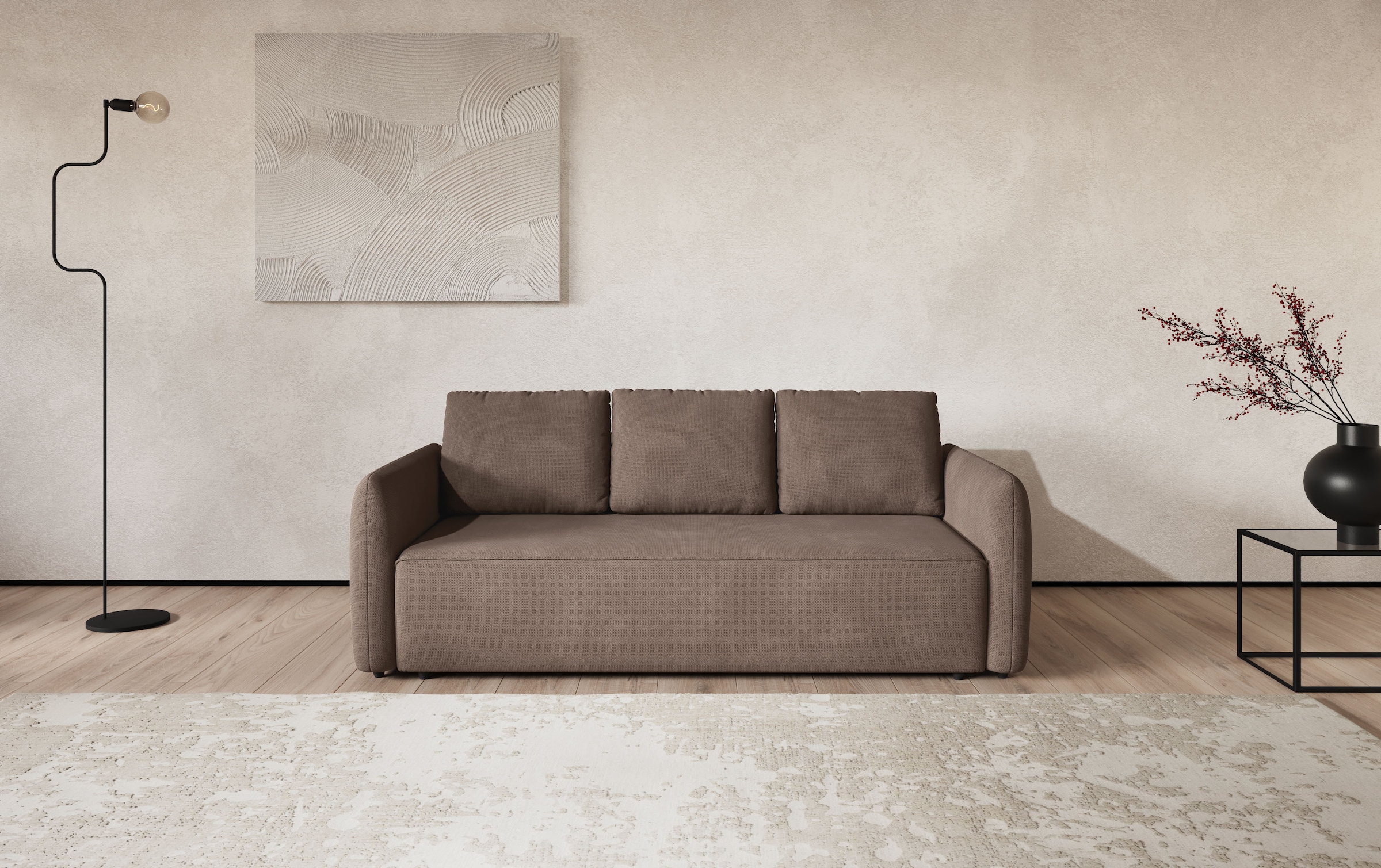 COTTA Big-Sofa »Megasofa, Flow, Breite 222 cm« wahlweise mit Bettfunktion