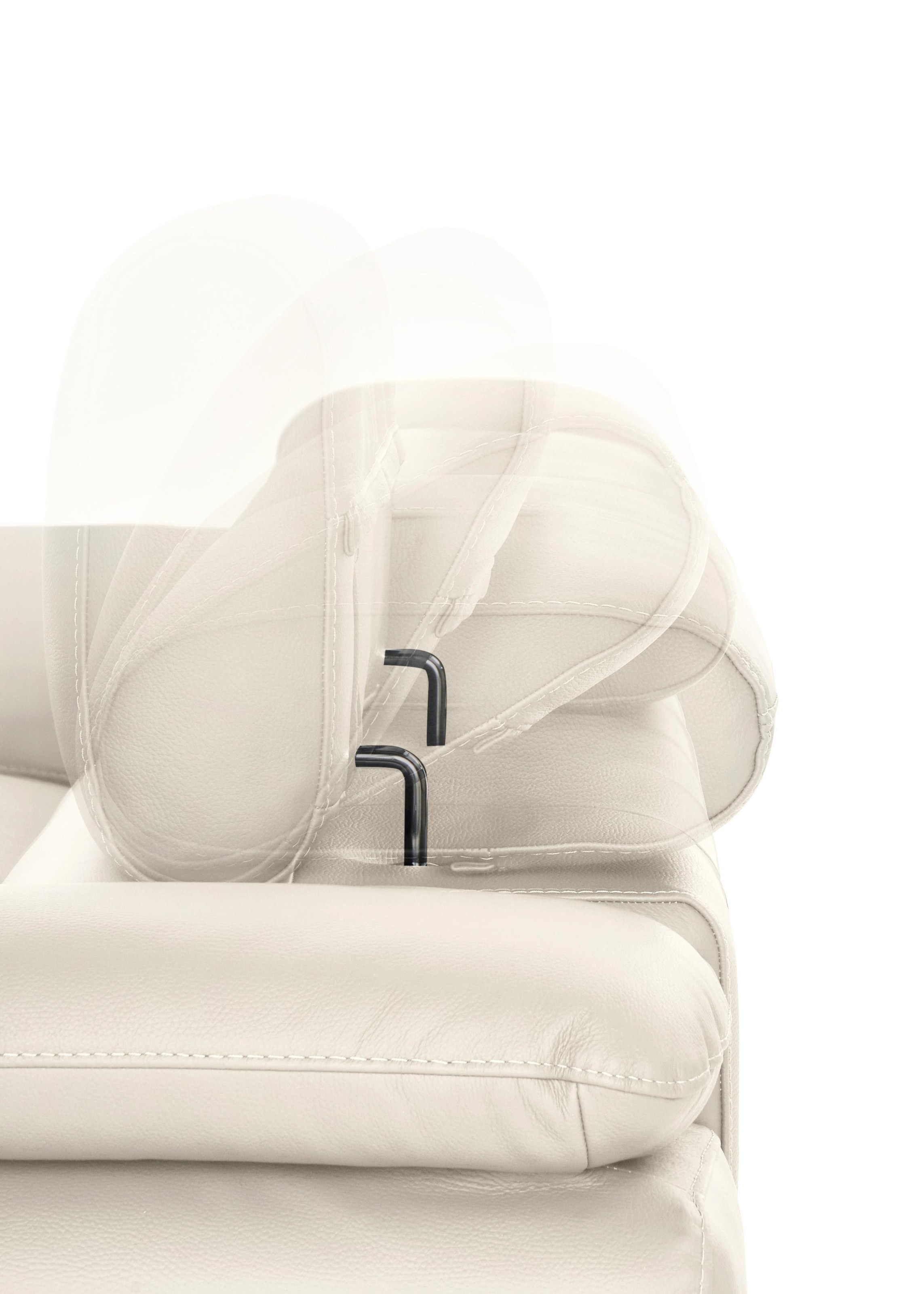 CALIA ITALIA Ecksofa »Magic, ein italienisches Sofa zum Träumen, erstklassiger Sitzkomfort«, mit verstellbaren Kopfteilen, in 2 Lederqualitäten