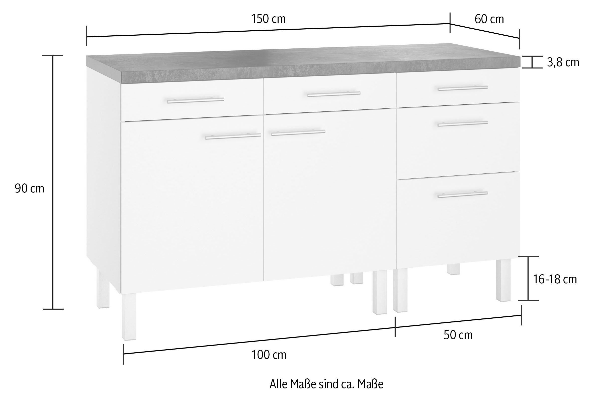 OPTIFIT Küche »Lilly2«, Breite 150 cm auf Raten bestellen