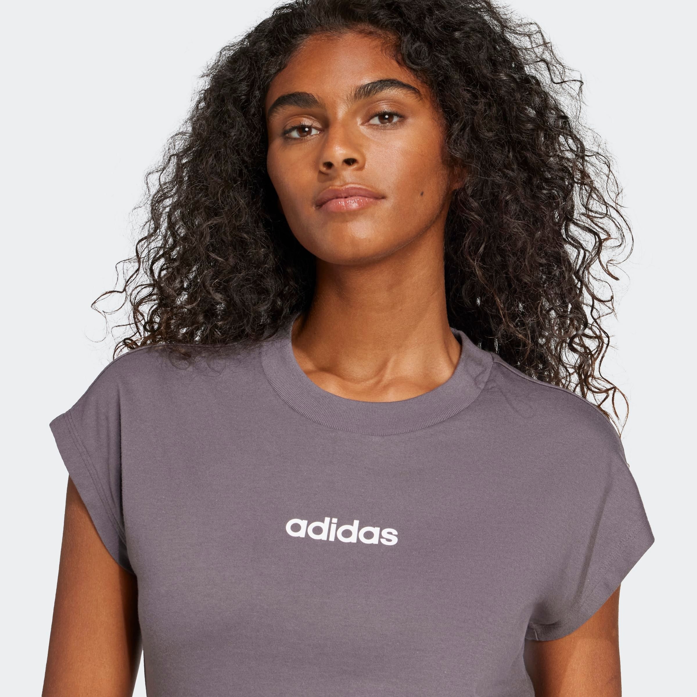 adidas Sportswear T-Shirt »ESSENTIALS LINEAR COTTON« sportlicher Stil, Kurzarm, ohne Verschluss, aus Baumwolle
