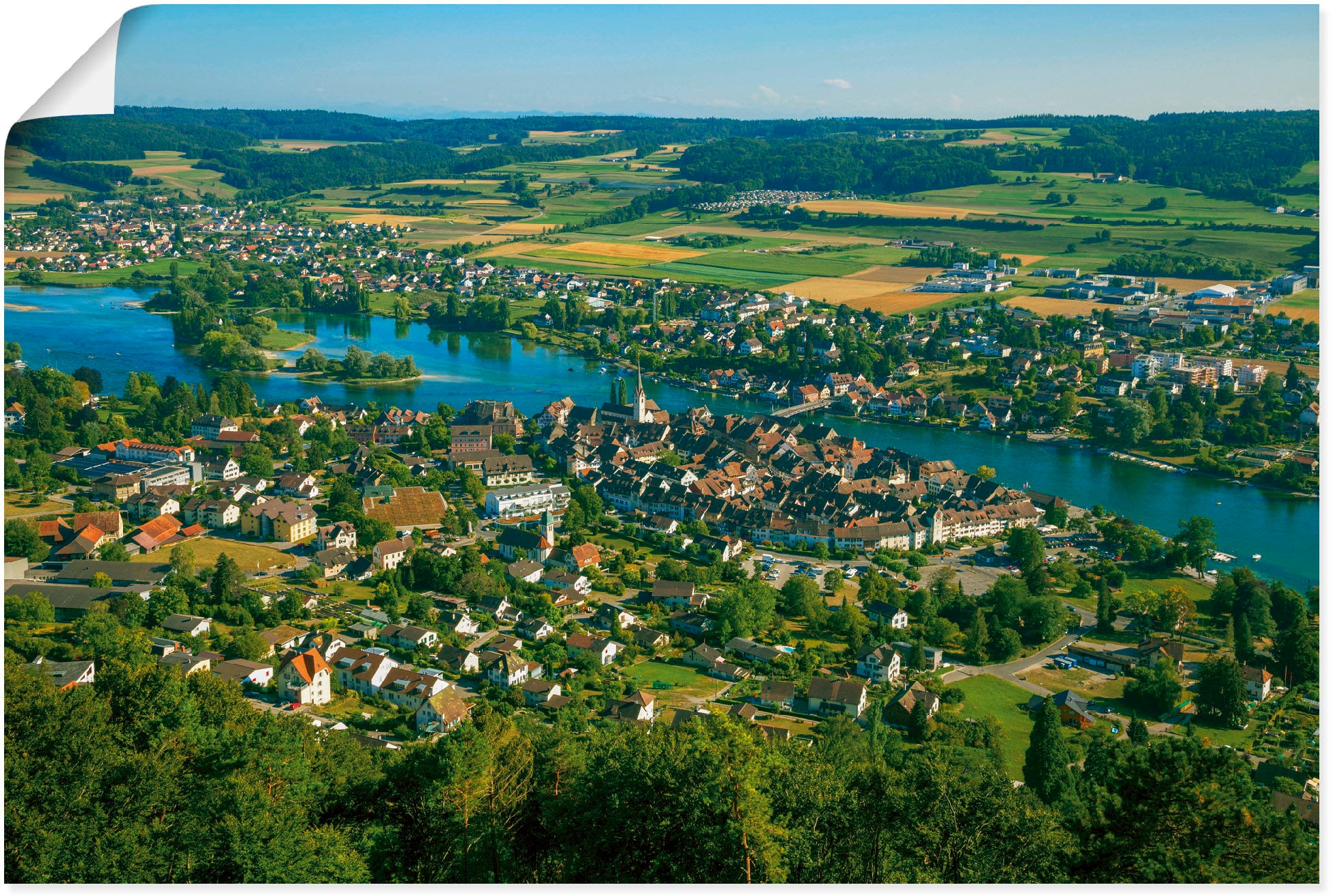 Artland Wandbild »Blick über Stein am Rhein«, Schweiz, (1 St.), als Alubild, Leinwandbild, Wandaufkleber oder Poster in versch. Größen