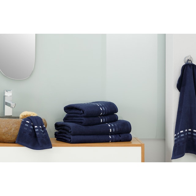 Home affaire Handtuch Set »Kelly«, Set, 6 tlg., Frottier, Handtücher mit  gestreifter Bordüre, 100% Baumwolle, leichte Qualität online kaufen